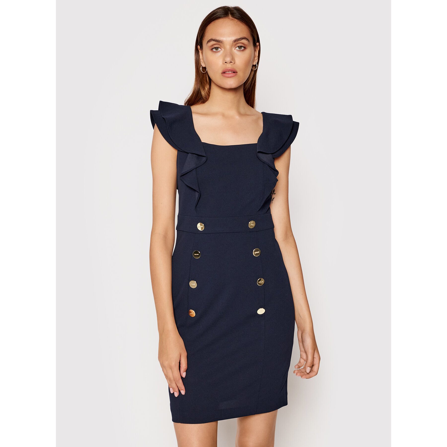 DKNY Rochie cocktail DD1E2558 Bleumarin Slim Fit - Pled.ro