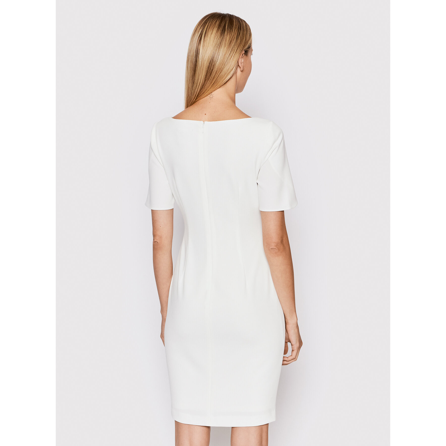 DKNY Rochie cocktail DD2BN927 Alb Slim Fit - Pled.ro