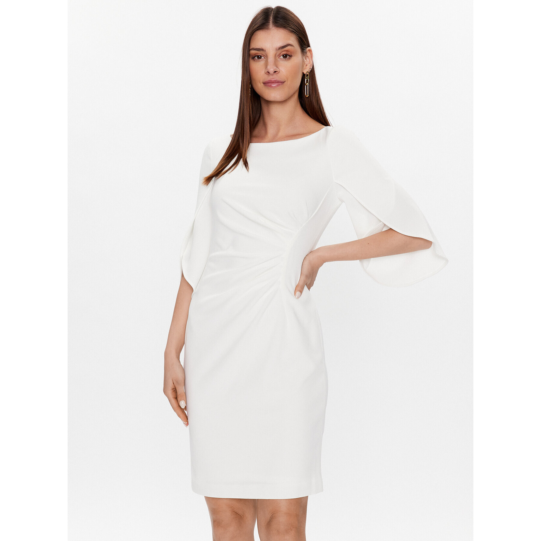 DKNY Rochie cocktail DD2K1926 Alb Slim Fit - Pled.ro