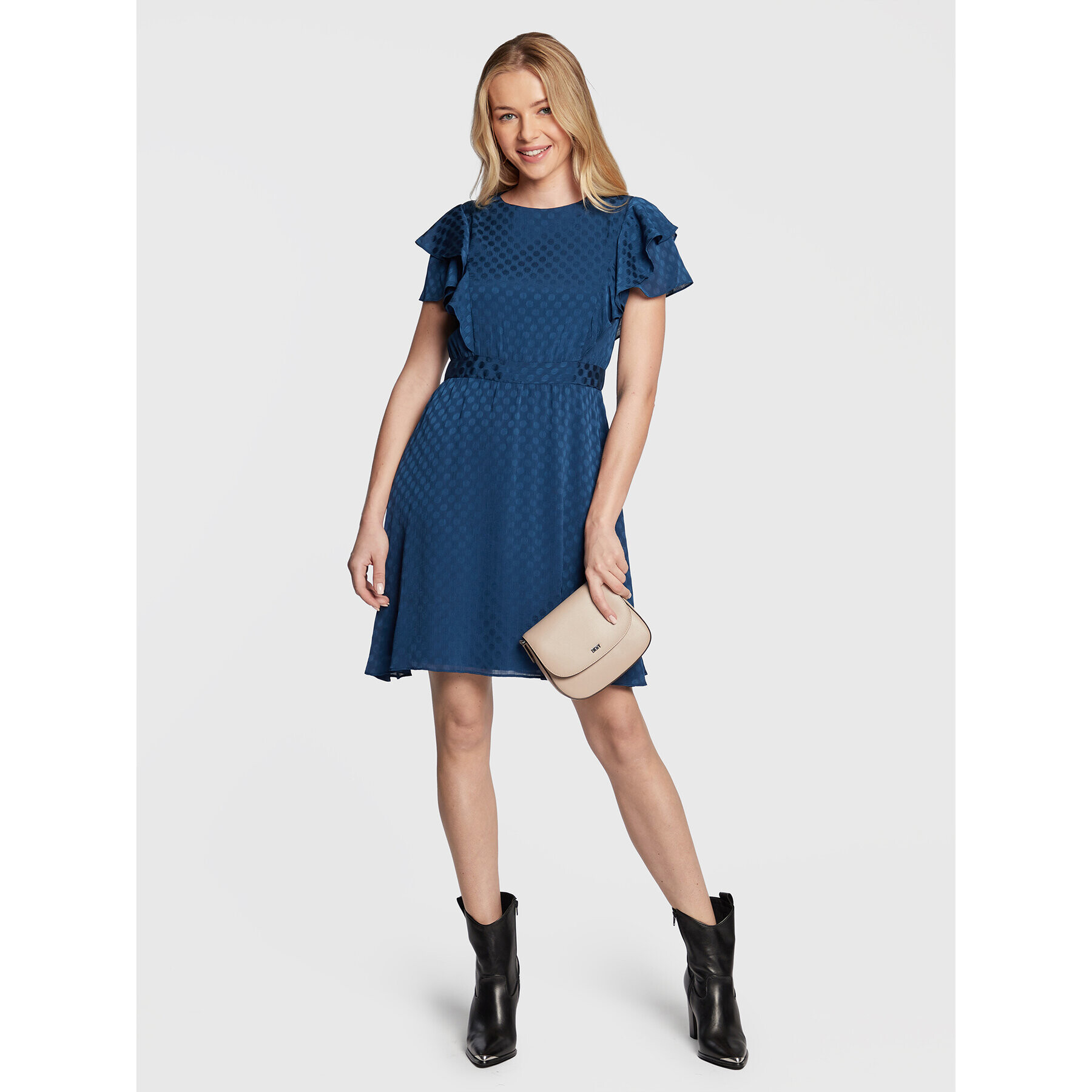 DKNY Rochie de zi DD2FD976 Albastru Regular Fit - Pled.ro