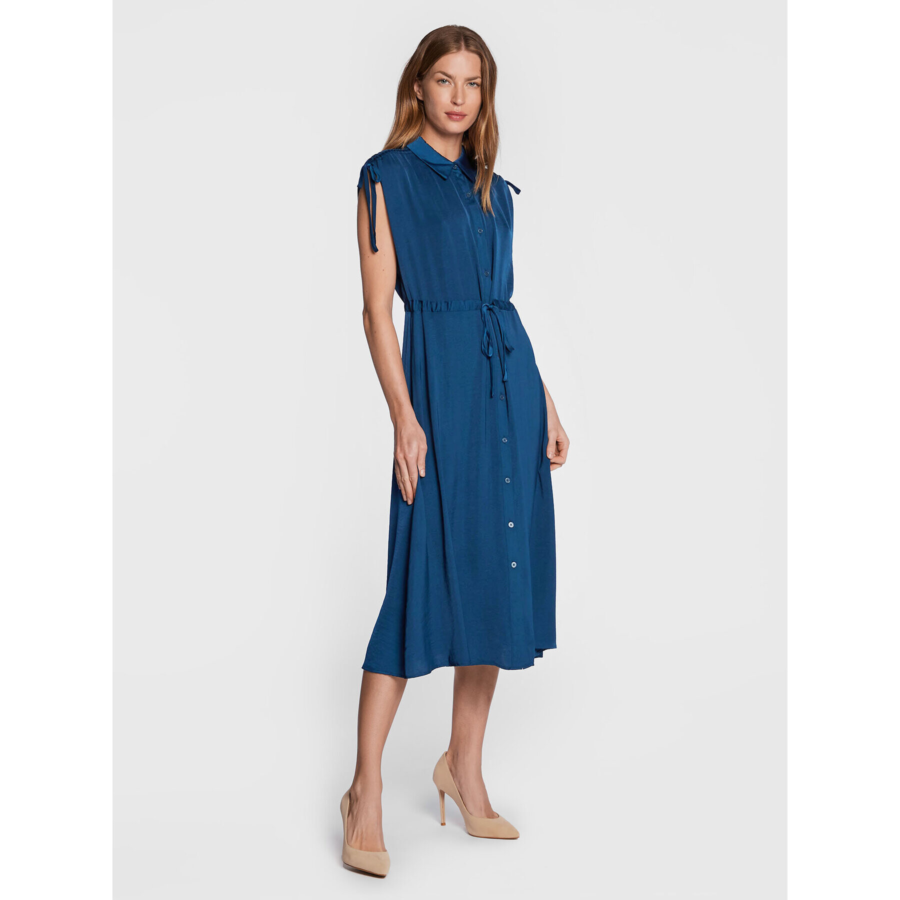 DKNY Rochie tip cămașă DD2F3868 Bleumarin Regular Fit - Pled.ro