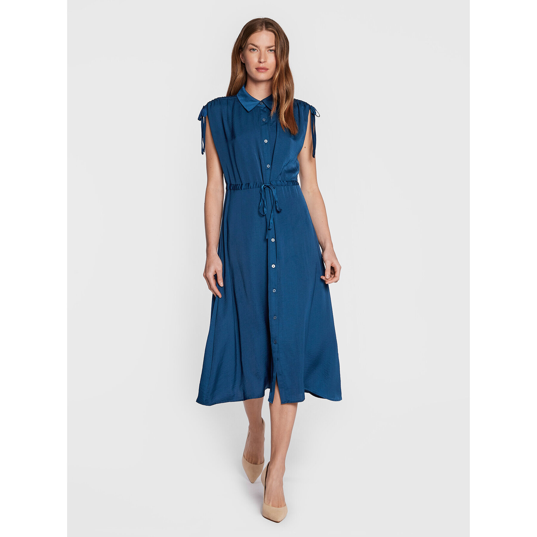 DKNY Rochie tip cămașă DD2F3868 Bleumarin Regular Fit - Pled.ro