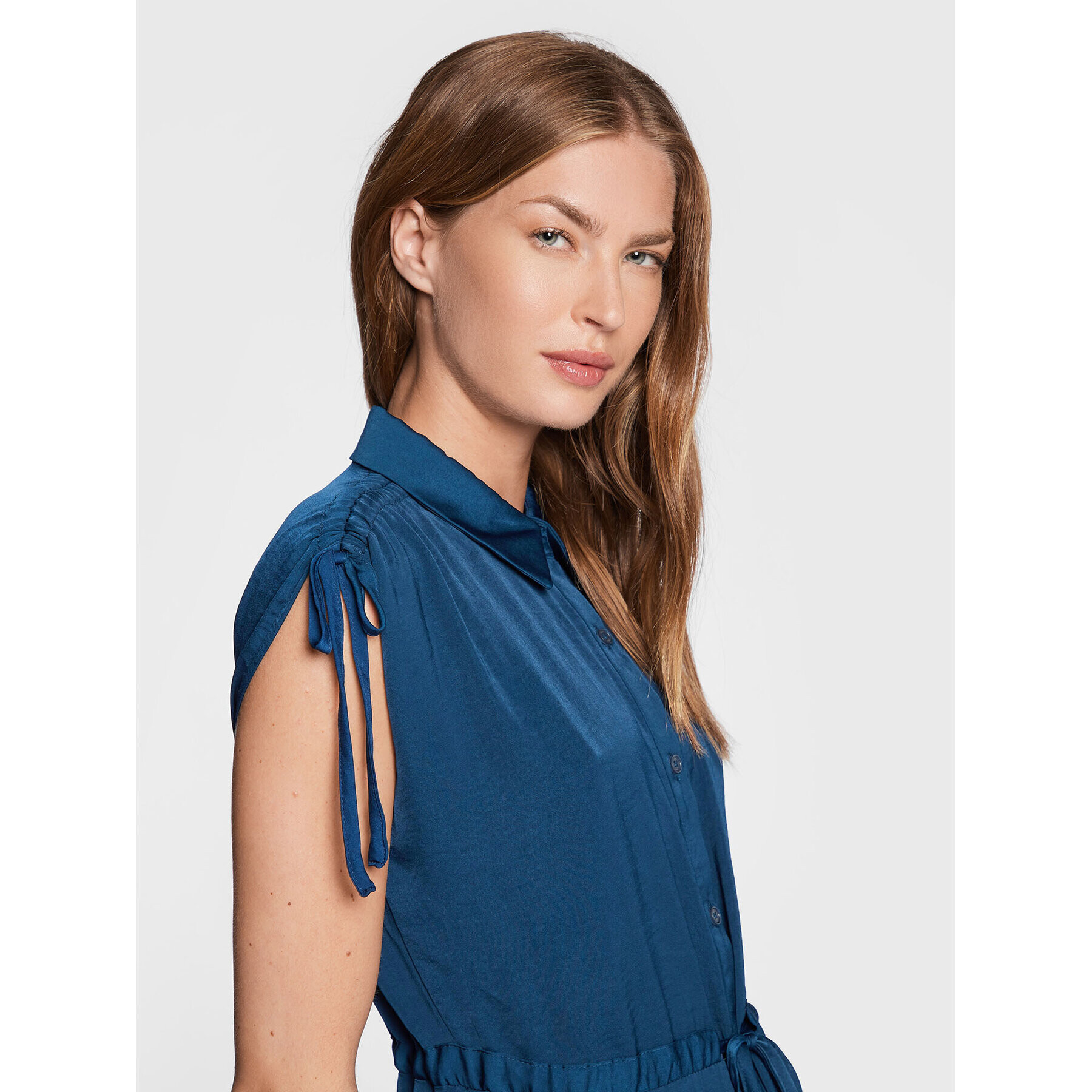 DKNY Rochie tip cămașă DD2F3868 Bleumarin Regular Fit - Pled.ro