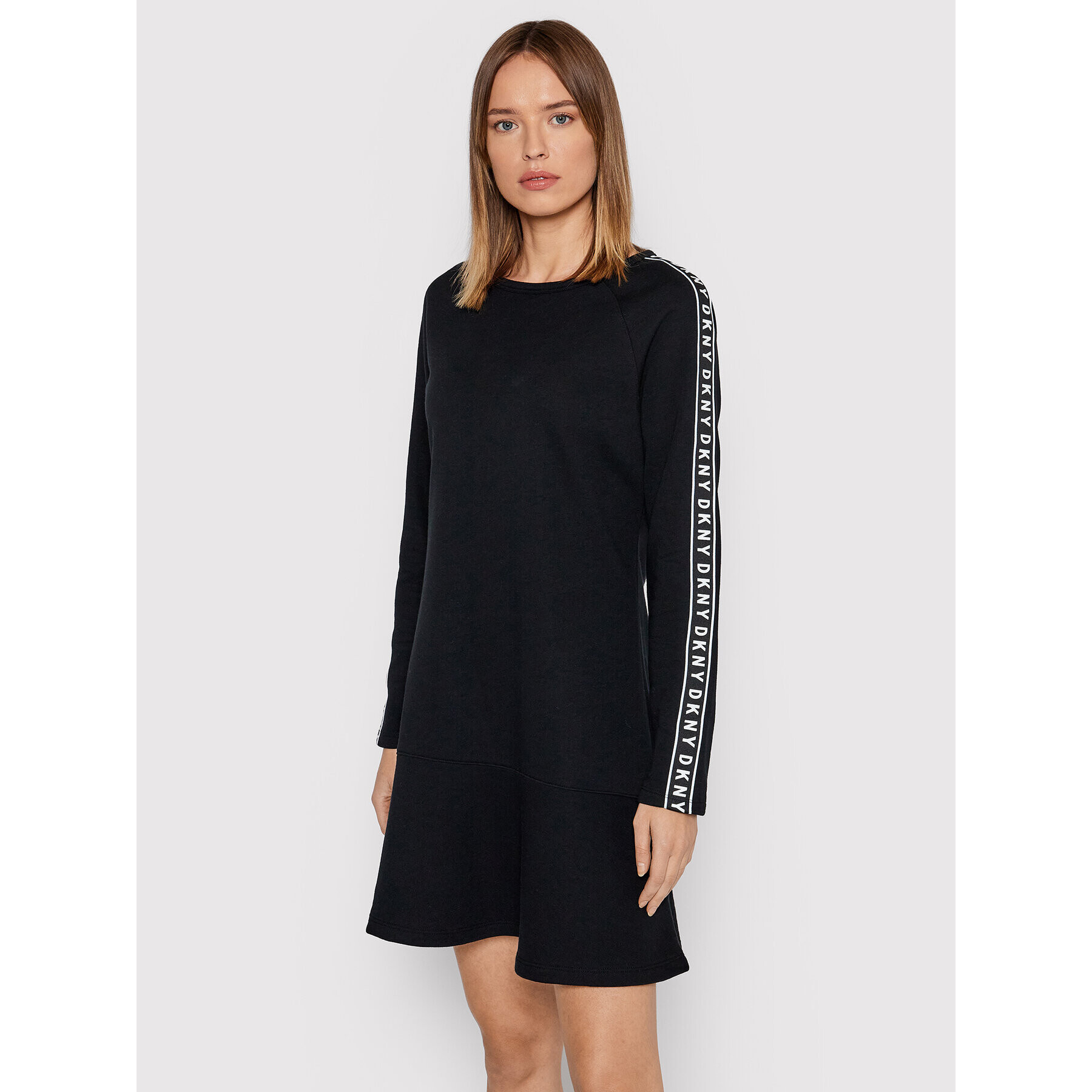 DKNY Rochie tricotată DD1GD244 Negru Relaxed Fit - Pled.ro