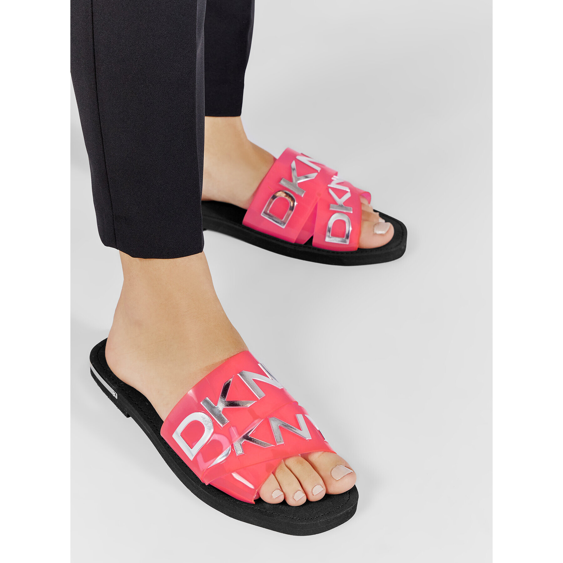 DKNY Șlapi Idalie Logo- Flat S K4121794 Roz - Pled.ro