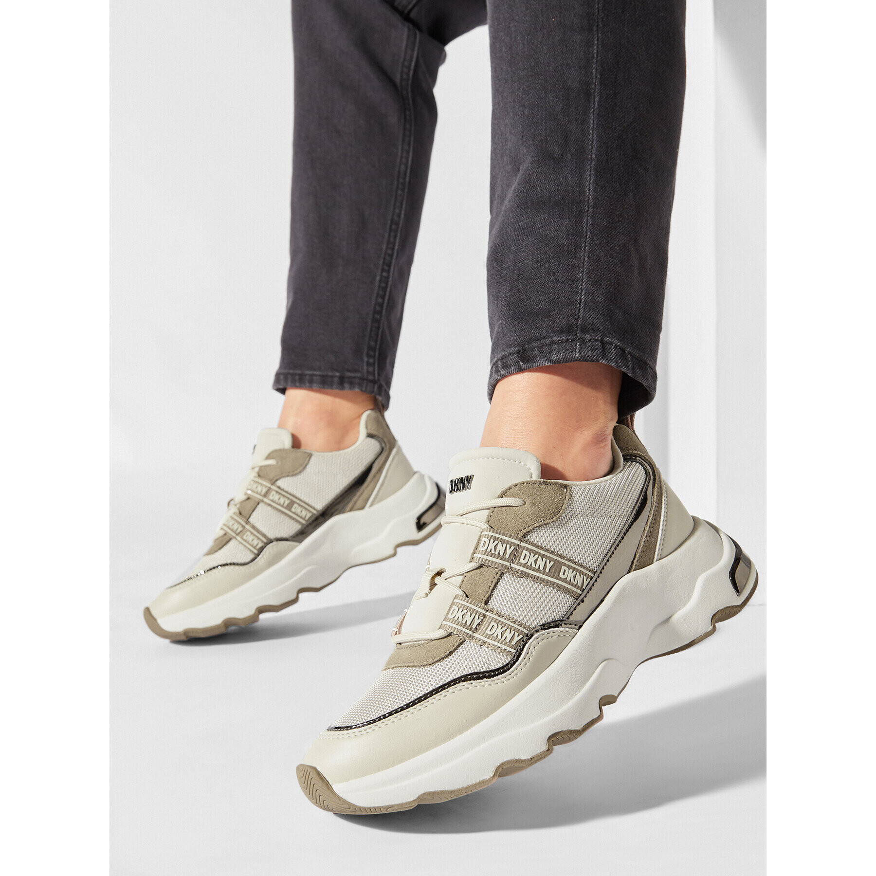 DKNY Sneakers Justine K2382904 Écru - Pled.ro