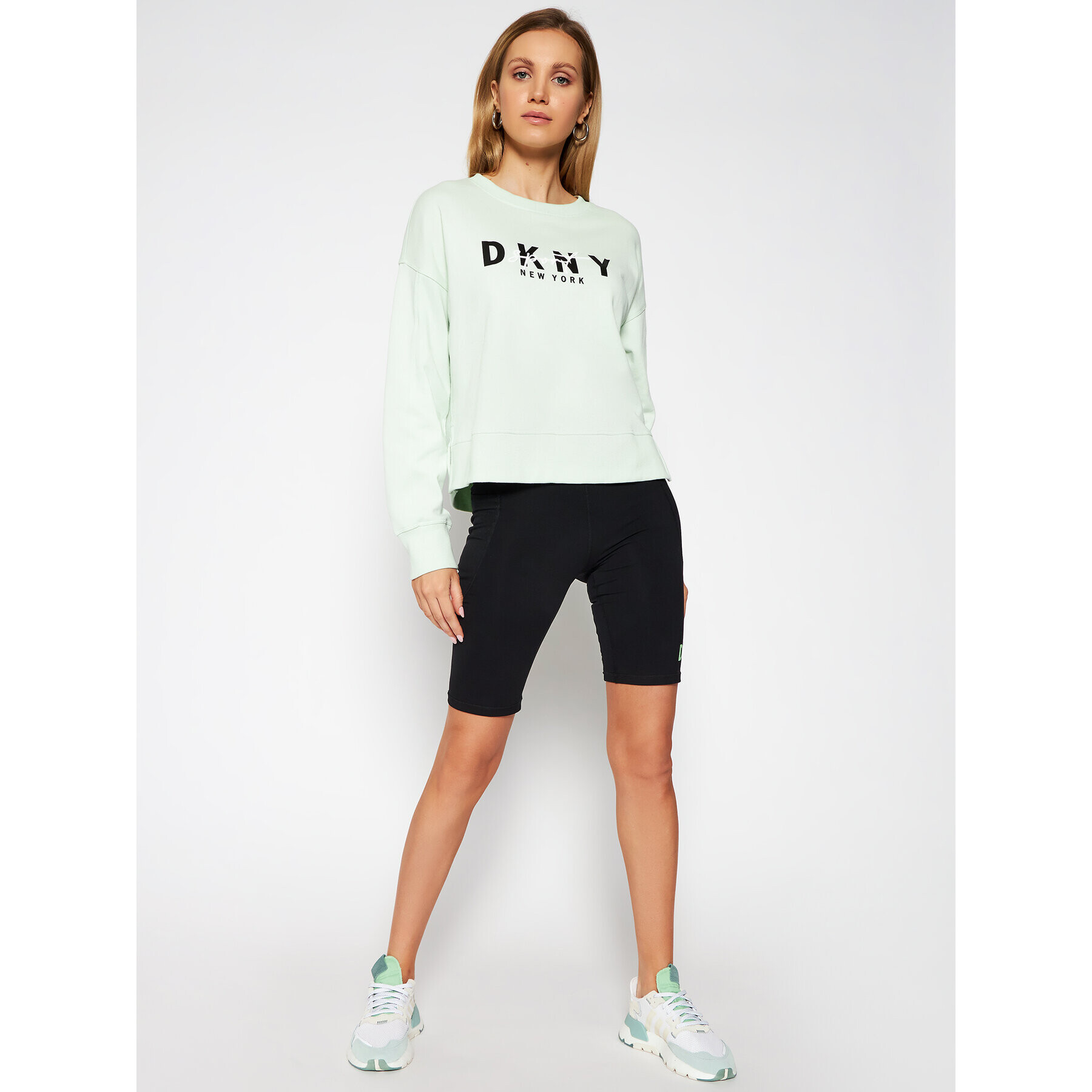 DKNY Sport Bluză DP0T7848 Verde Loose Fit - Pled.ro