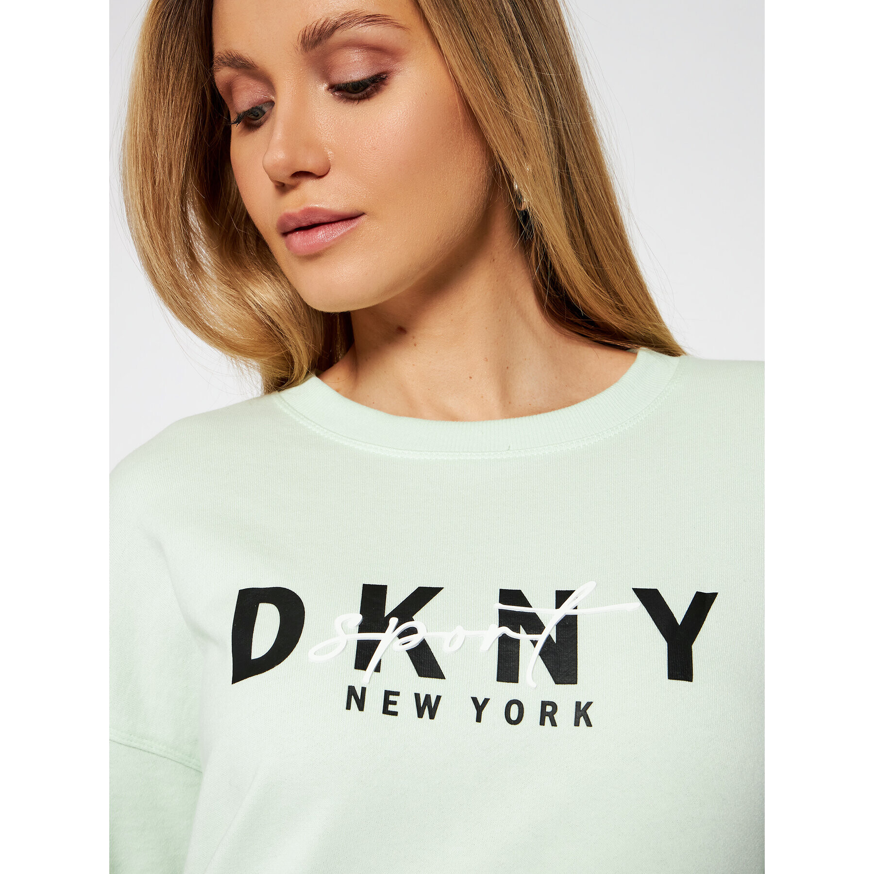 DKNY Sport Bluză DP0T7848 Verde Loose Fit - Pled.ro