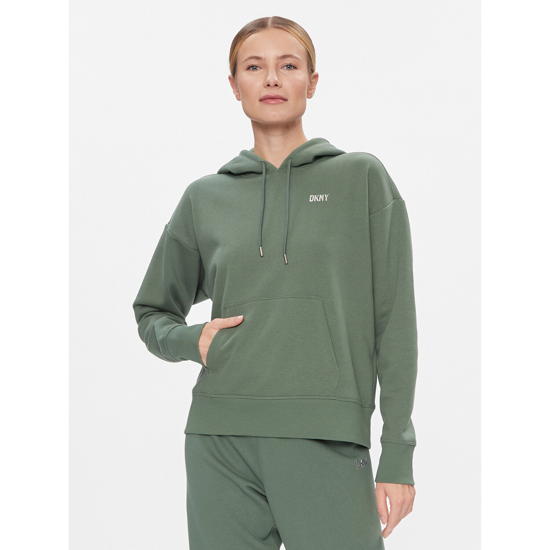 DKNY Sport Bluză DP2T9057 Verde Classic Fit - Pled.ro