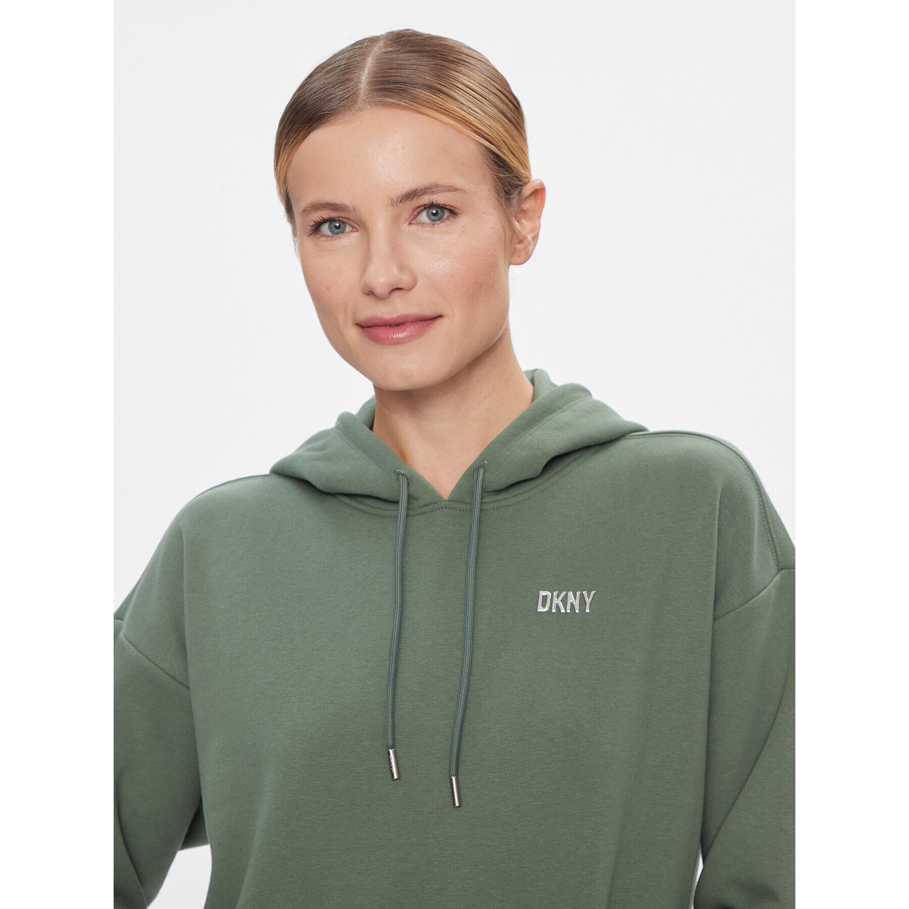 DKNY Sport Bluză DP2T9057 Verde Classic Fit - Pled.ro