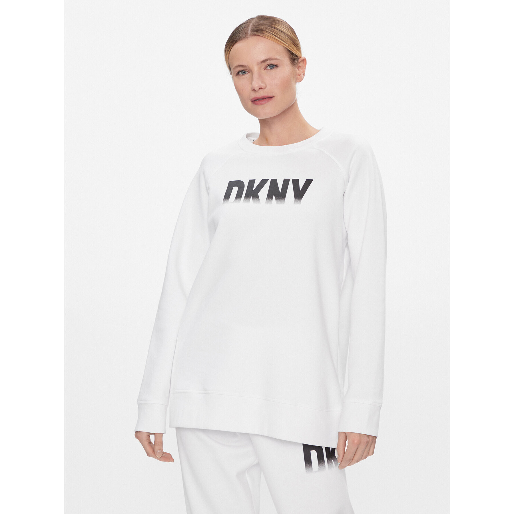 DKNY Sport Bluză DP3T9623 Alb Relaxed Fit - Pled.ro