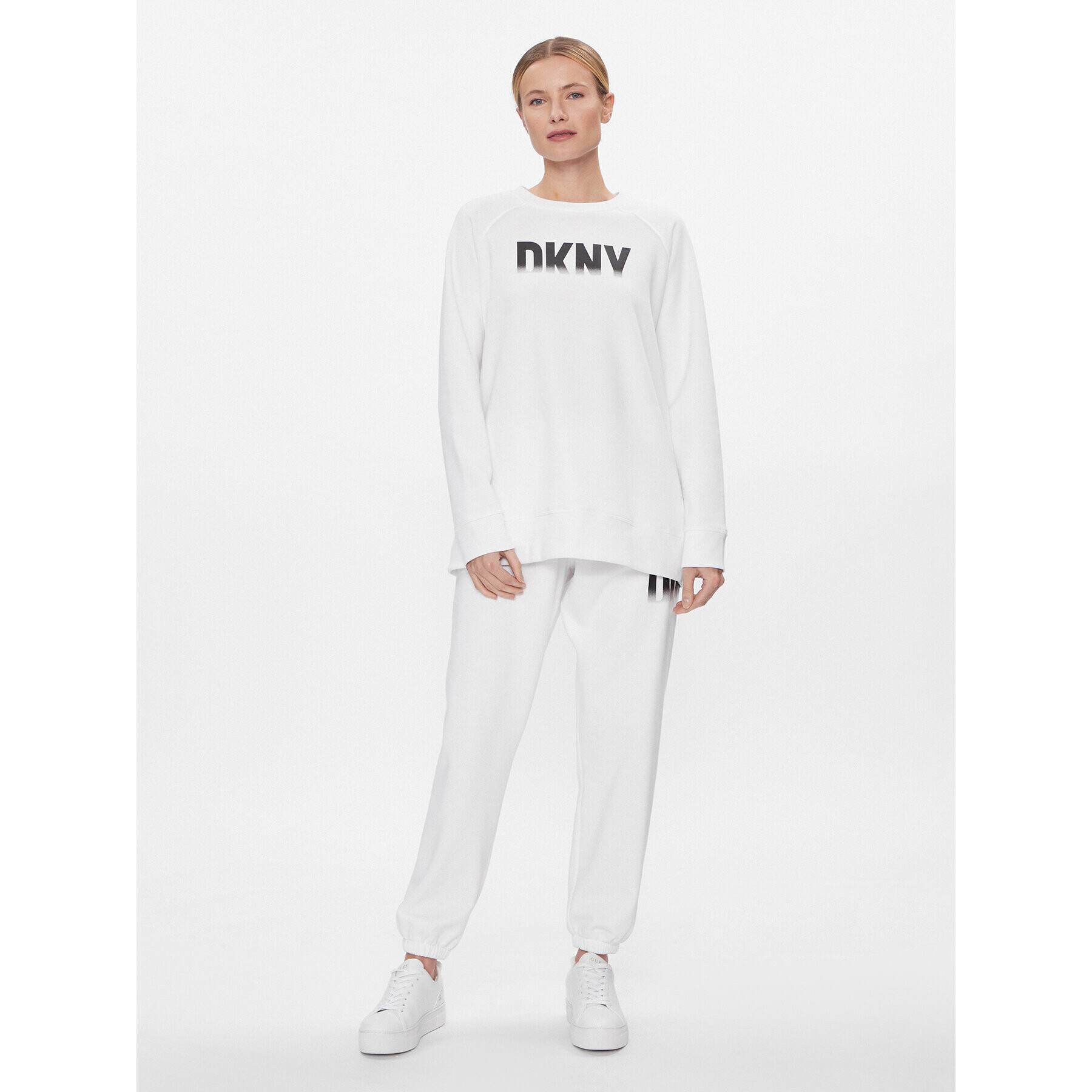 DKNY Sport Bluză DP3T9623 Alb Relaxed Fit - Pled.ro