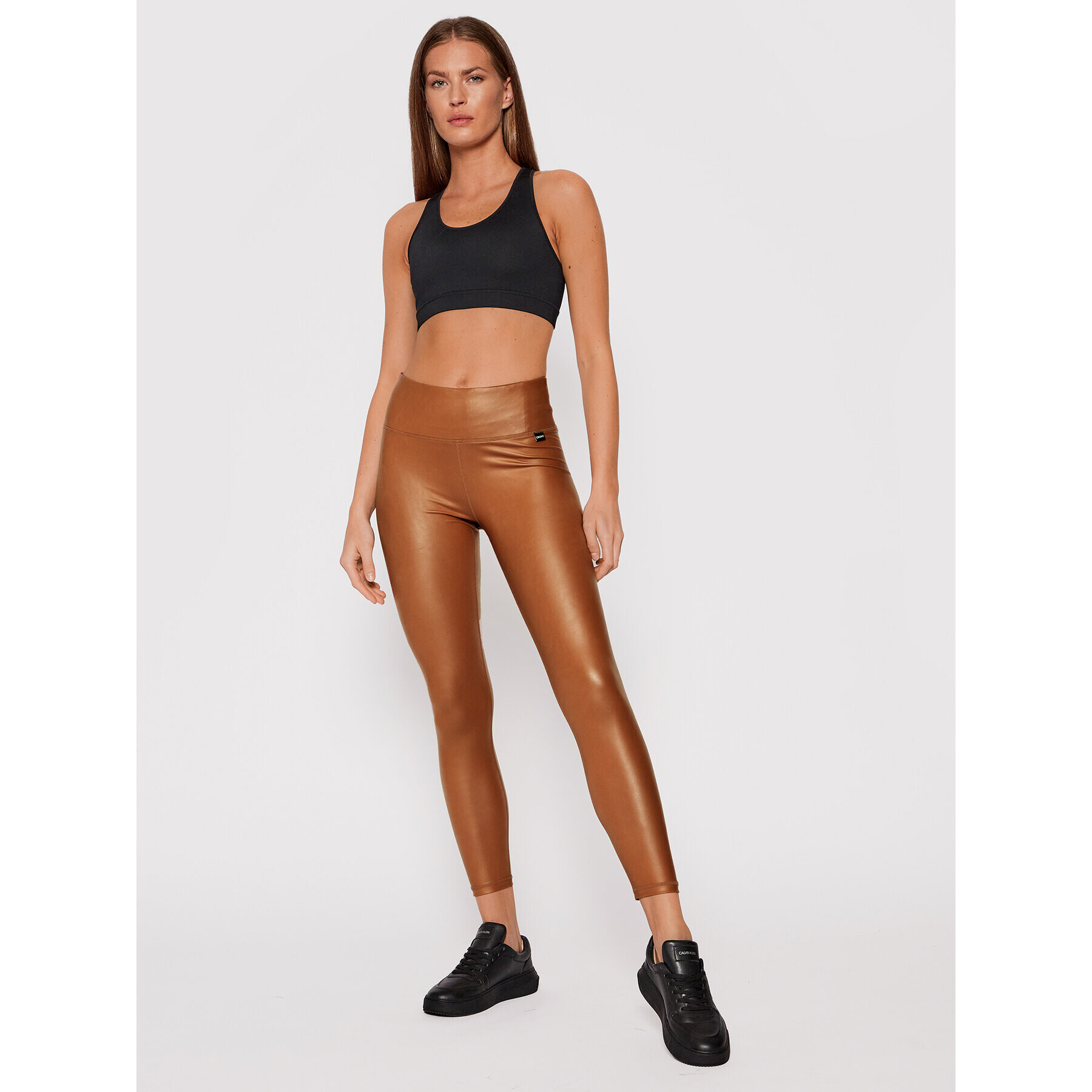 DKNY Sport Colanți DP1P2096 Maro Slim Fit - Pled.ro