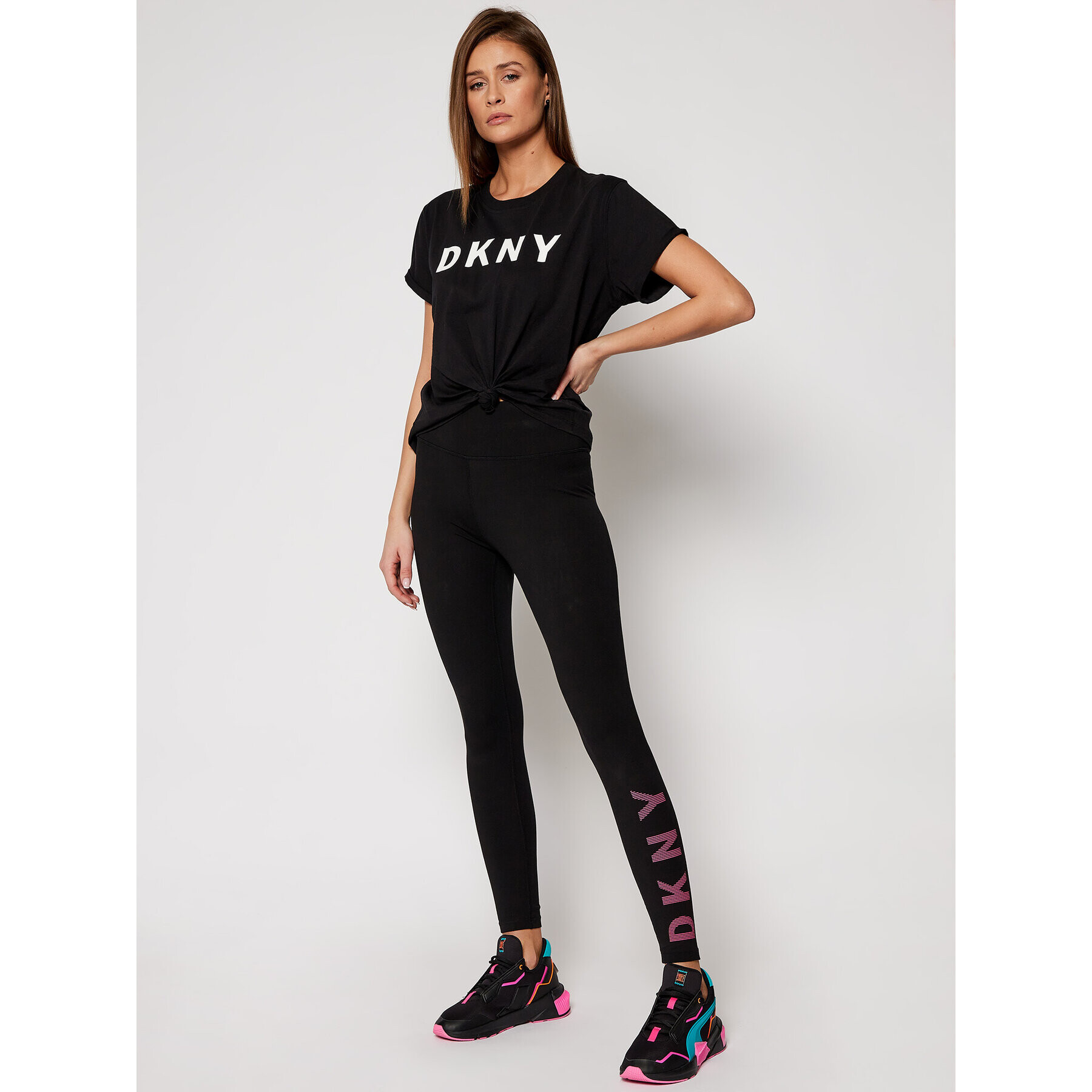 DKNY Sport Colanți DKNY DP0P1965 Negru Slim Fit - Pled.ro