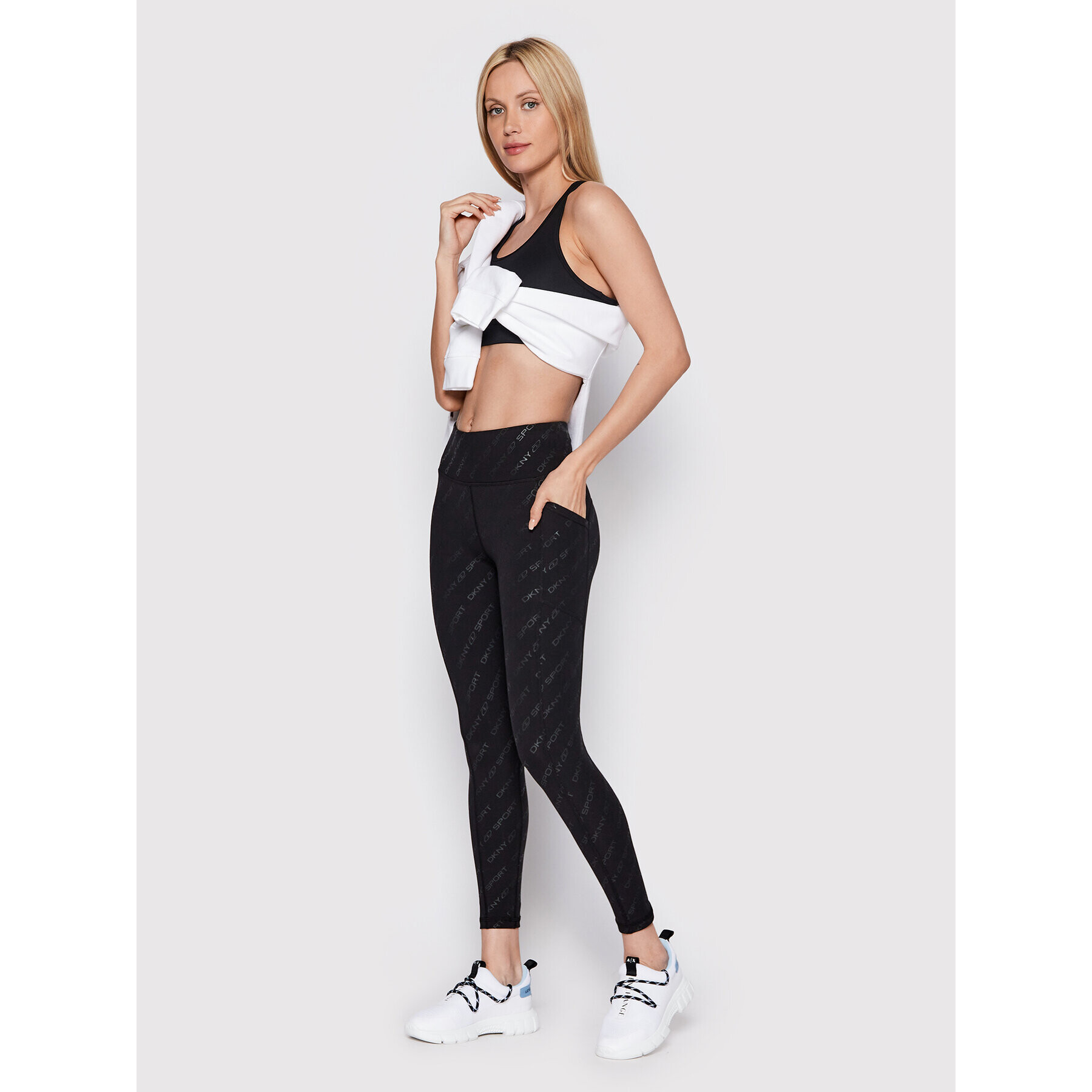 DKNY Sport Colanți DP1P2835 Negru Slim Fit - Pled.ro