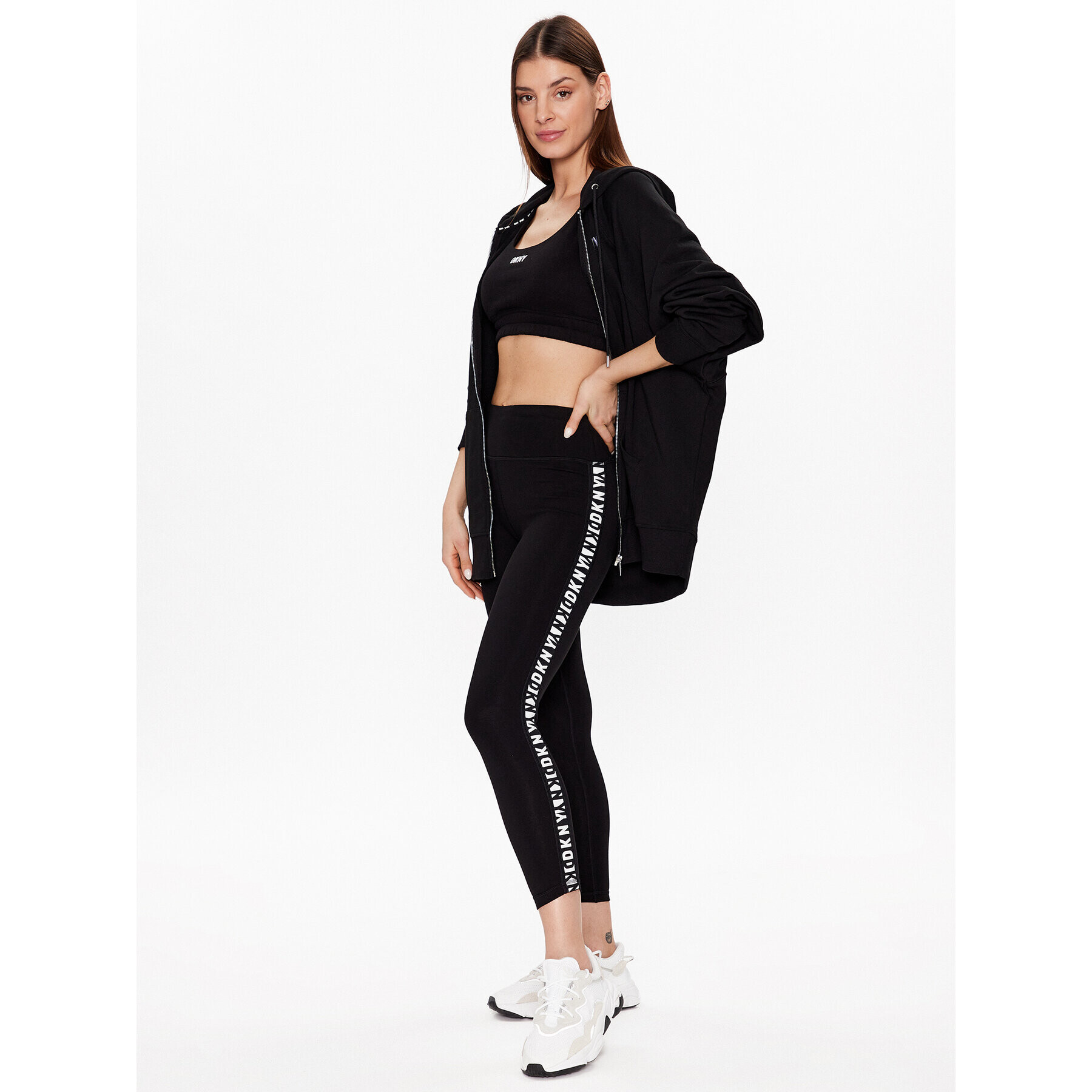 DKNY Sport Colanți DP2P1939 Negru Classic Fit - Pled.ro