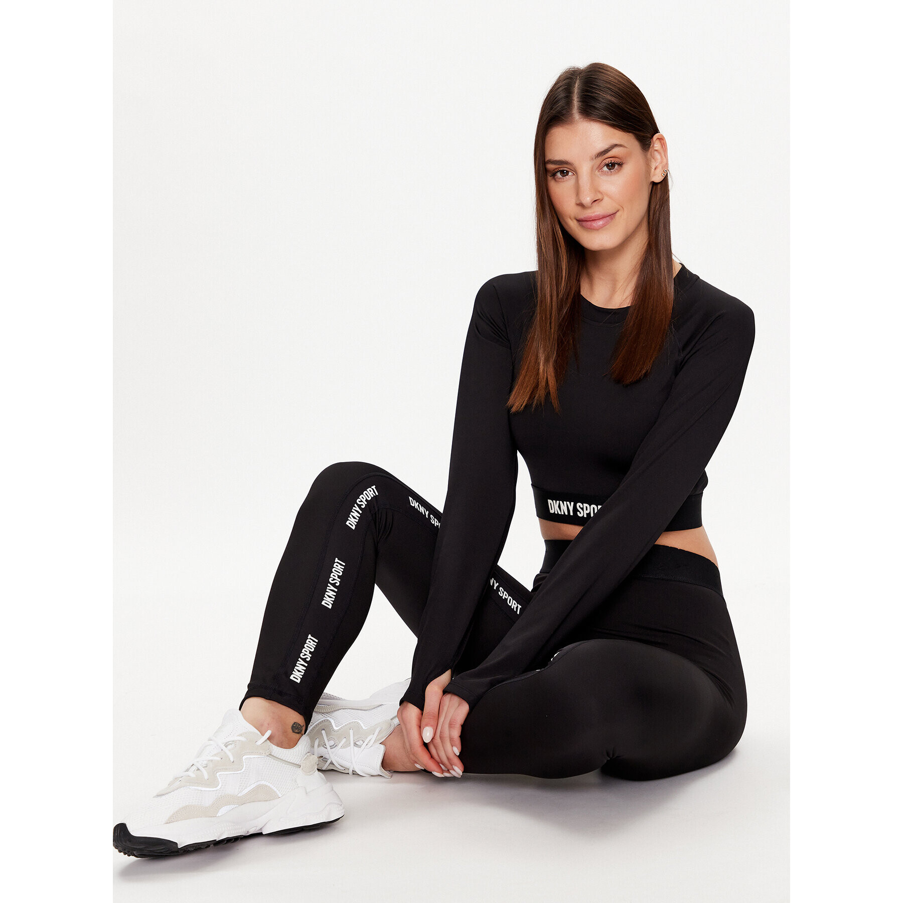 DKNY Sport Colanți DP2P3175 Negru Slim Fit - Pled.ro