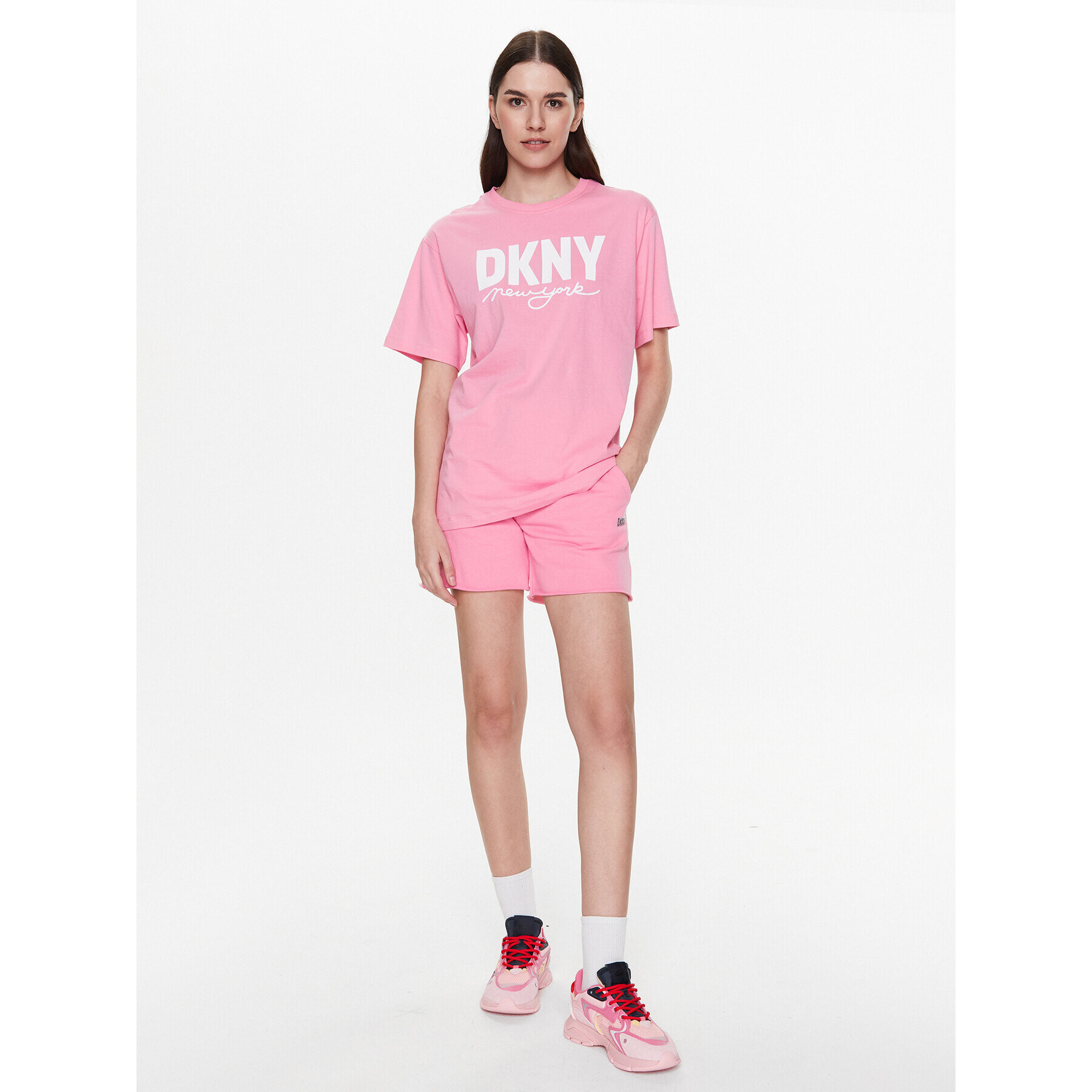 DKNY Sport Pantaloni scurți sport DP2S5012 Roz Classic Fit - Pled.ro