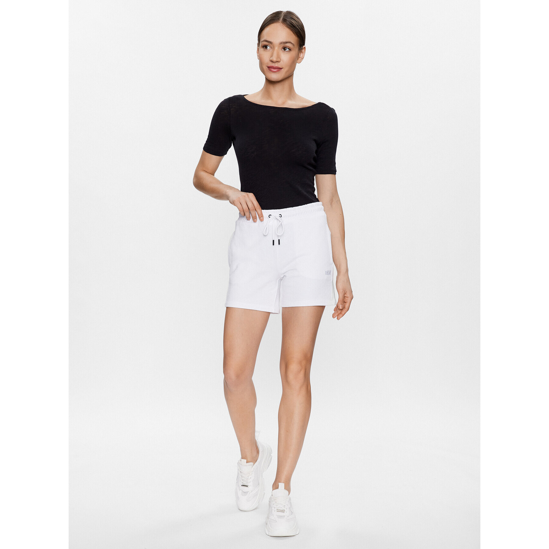 DKNY Sport Pantaloni scurți sport DP3S4993 Alb Regular Fit - Pled.ro