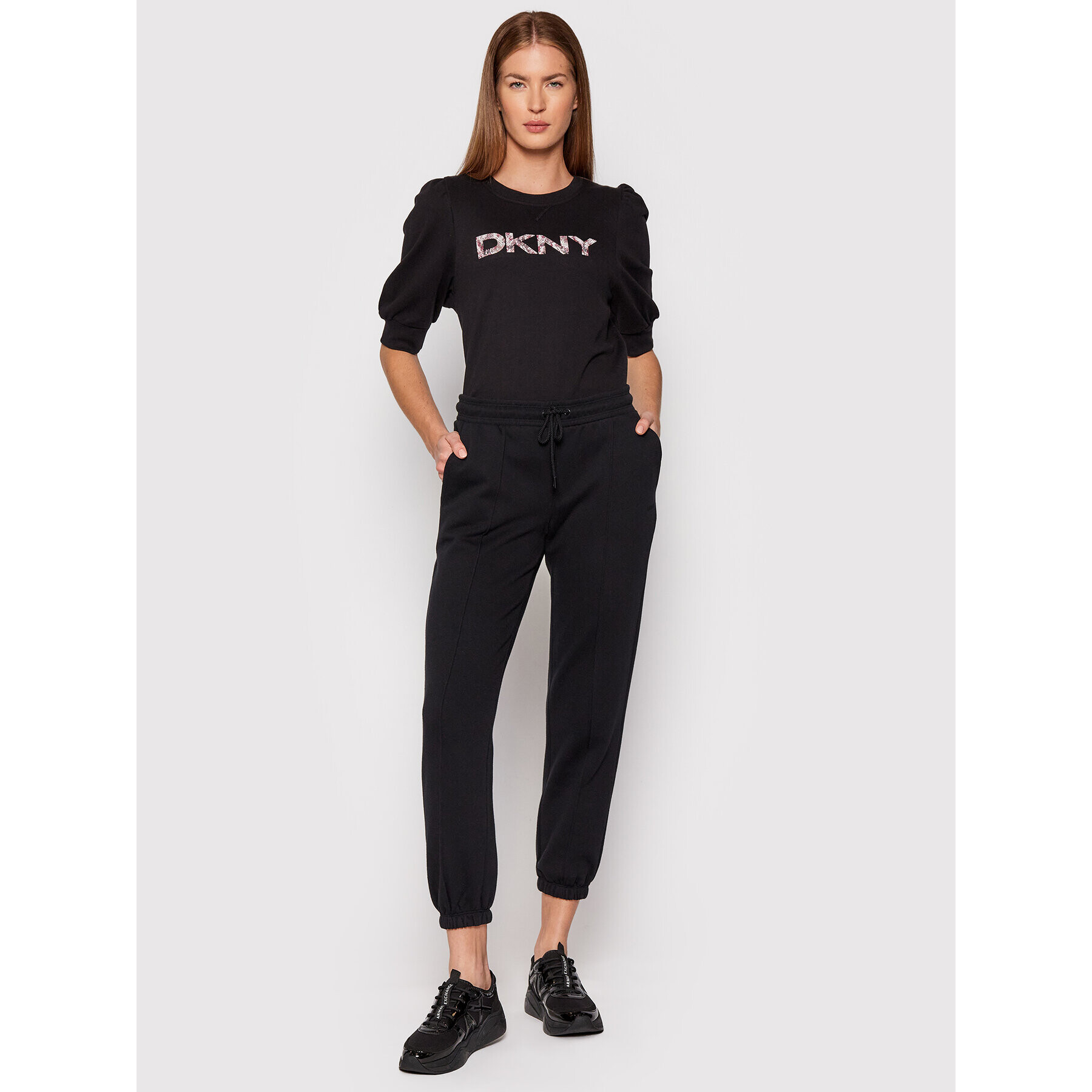 DKNY Sport Pantaloni trening DP1P2743 Negru Regular Fit - Pled.ro