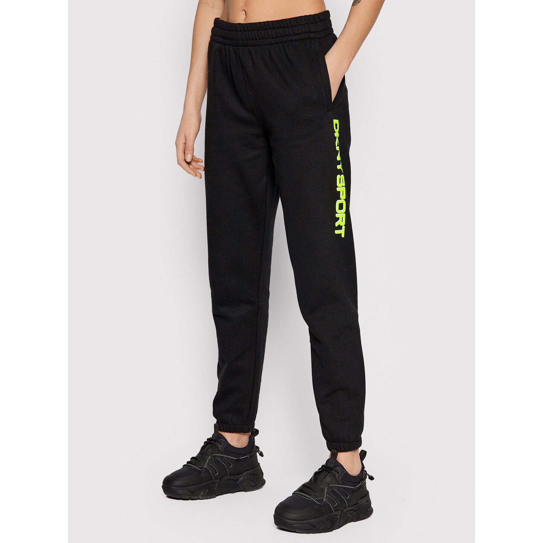 DKNY Sport Pantaloni trening DP1P2823 Negru Regular Fit - Pled.ro