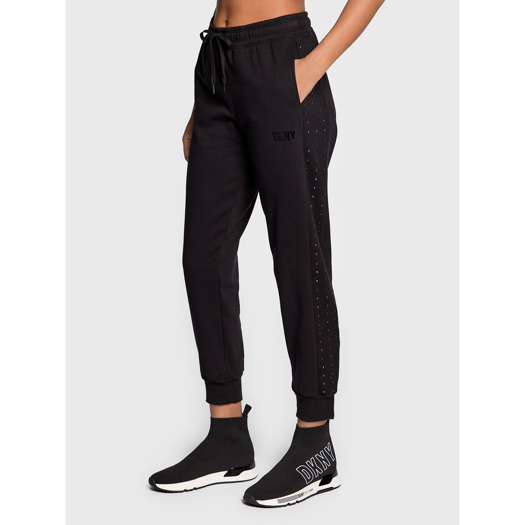 DKNY Sport Pantaloni trening DP2P2250 Negru Regular Fit - Pled.ro