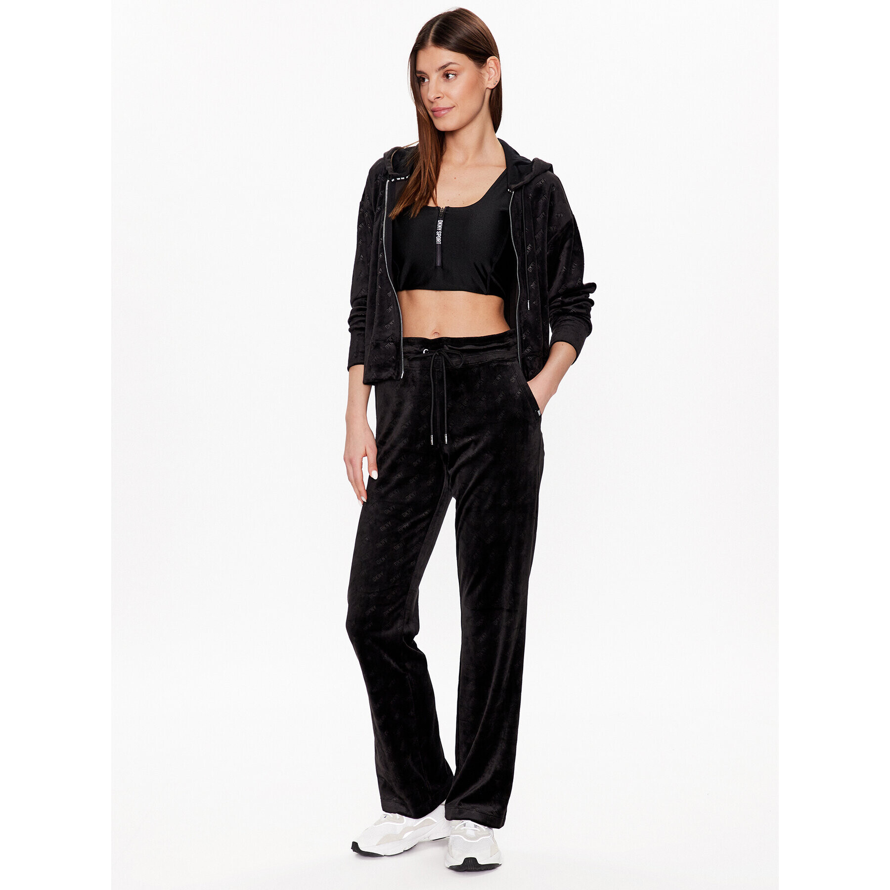 DKNY Sport Pantaloni trening DP2P3174 Negru Classic Fit - Pled.ro