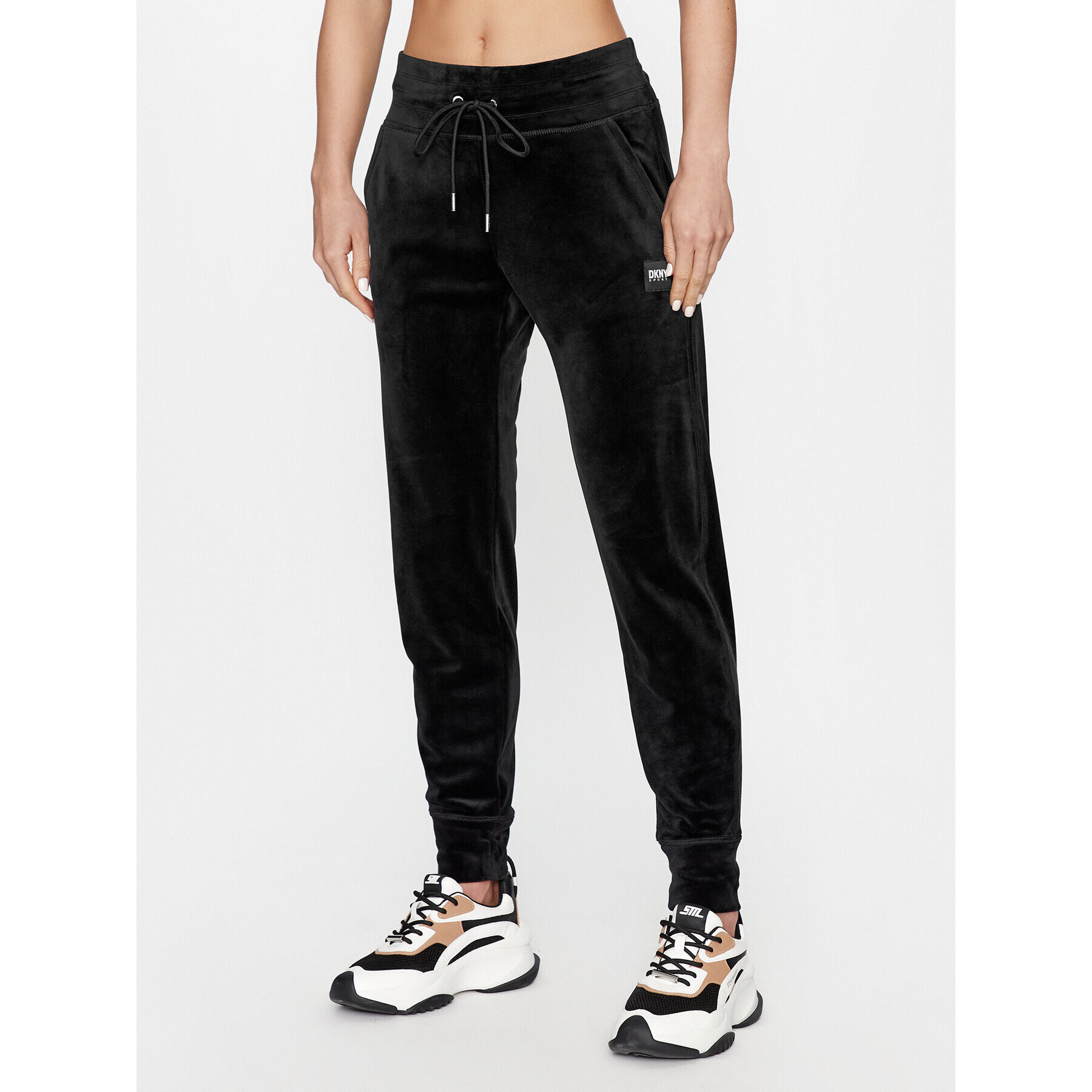 DKNY Sport Pantaloni trening DP3P1854 Negru Regular Fit - Pled.ro