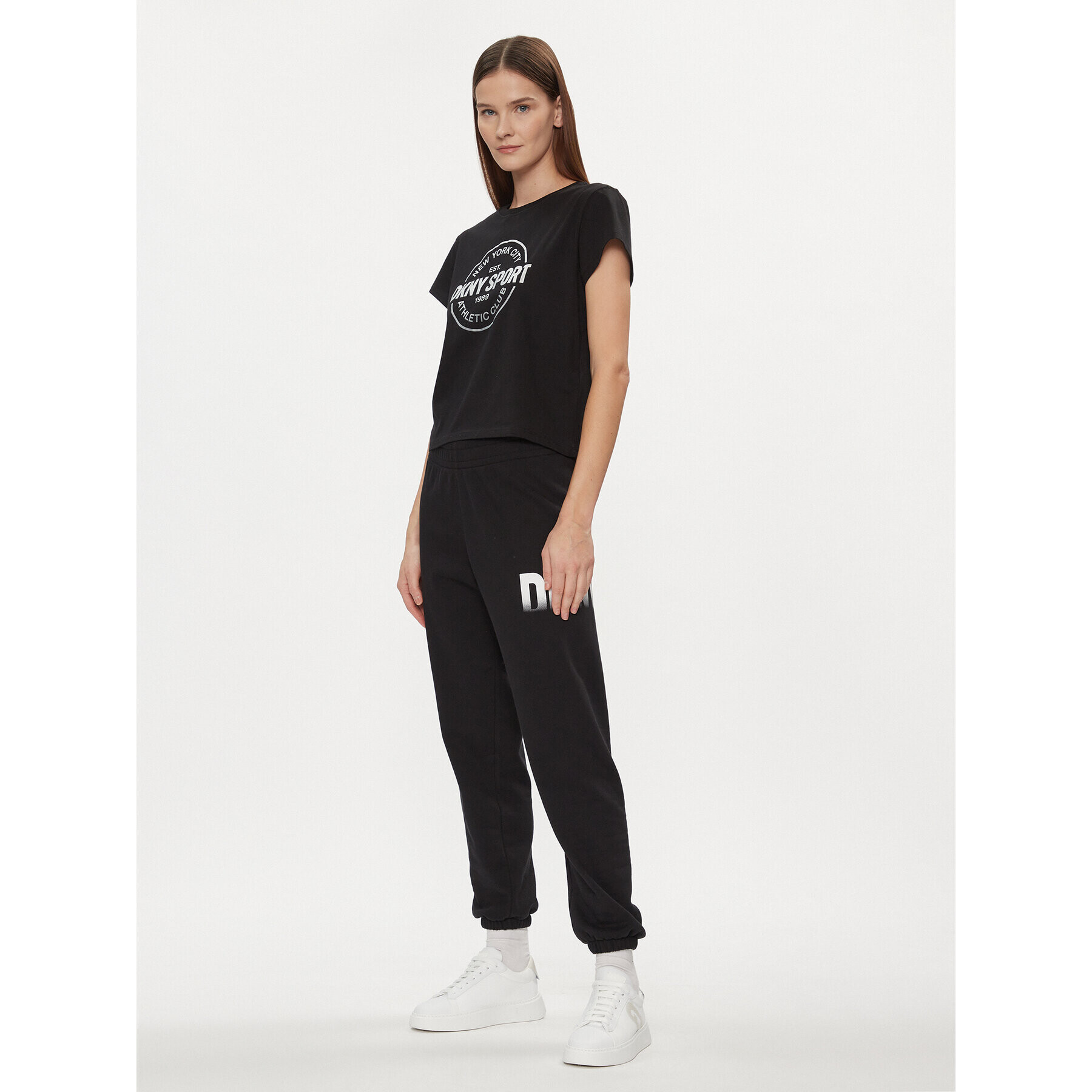 DKNY Sport Pantaloni trening DP3P3379 Negru Relaxed Fit - Pled.ro