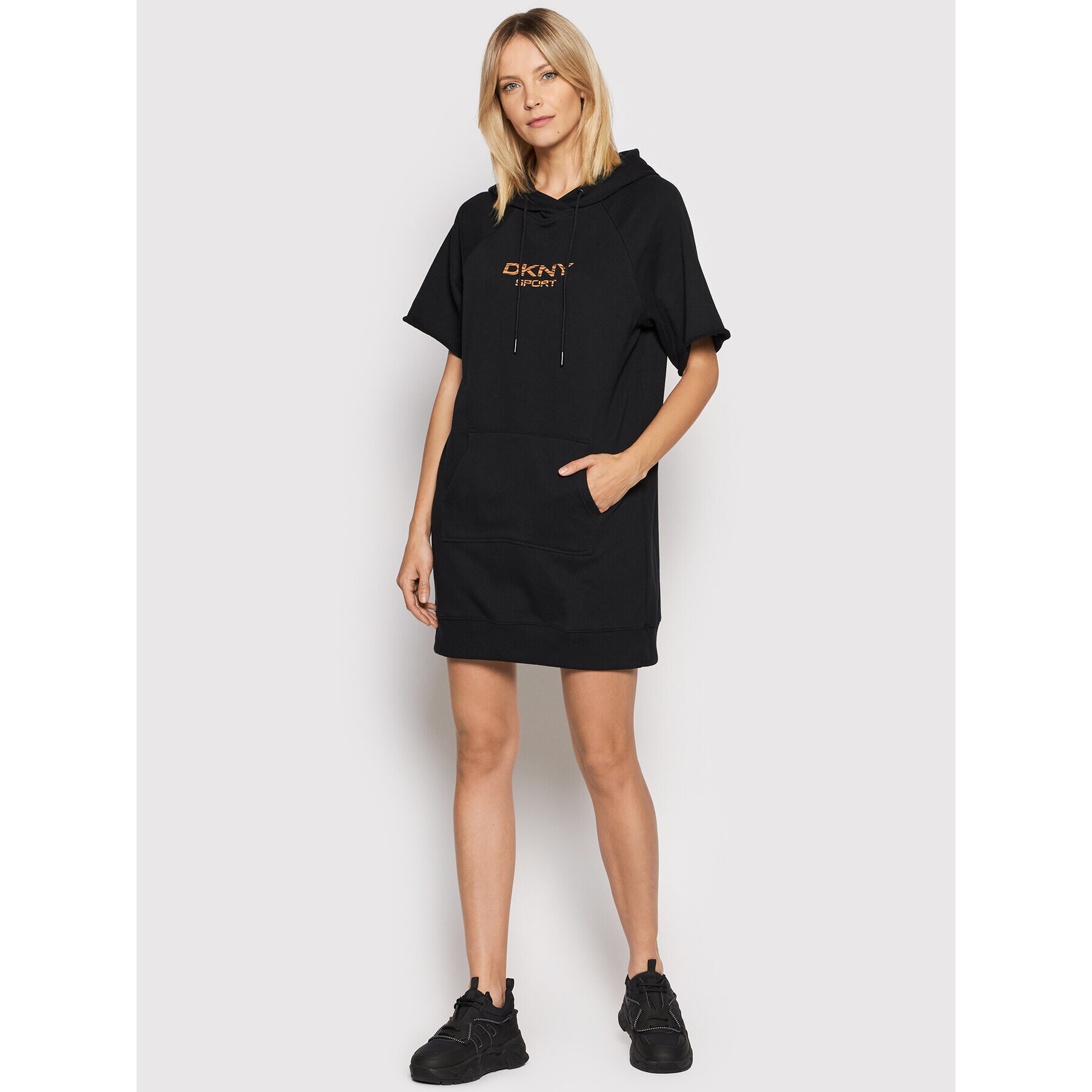 DKNY Sport Rochie tricotată DP1D4494 Negru Regular Fit - Pled.ro