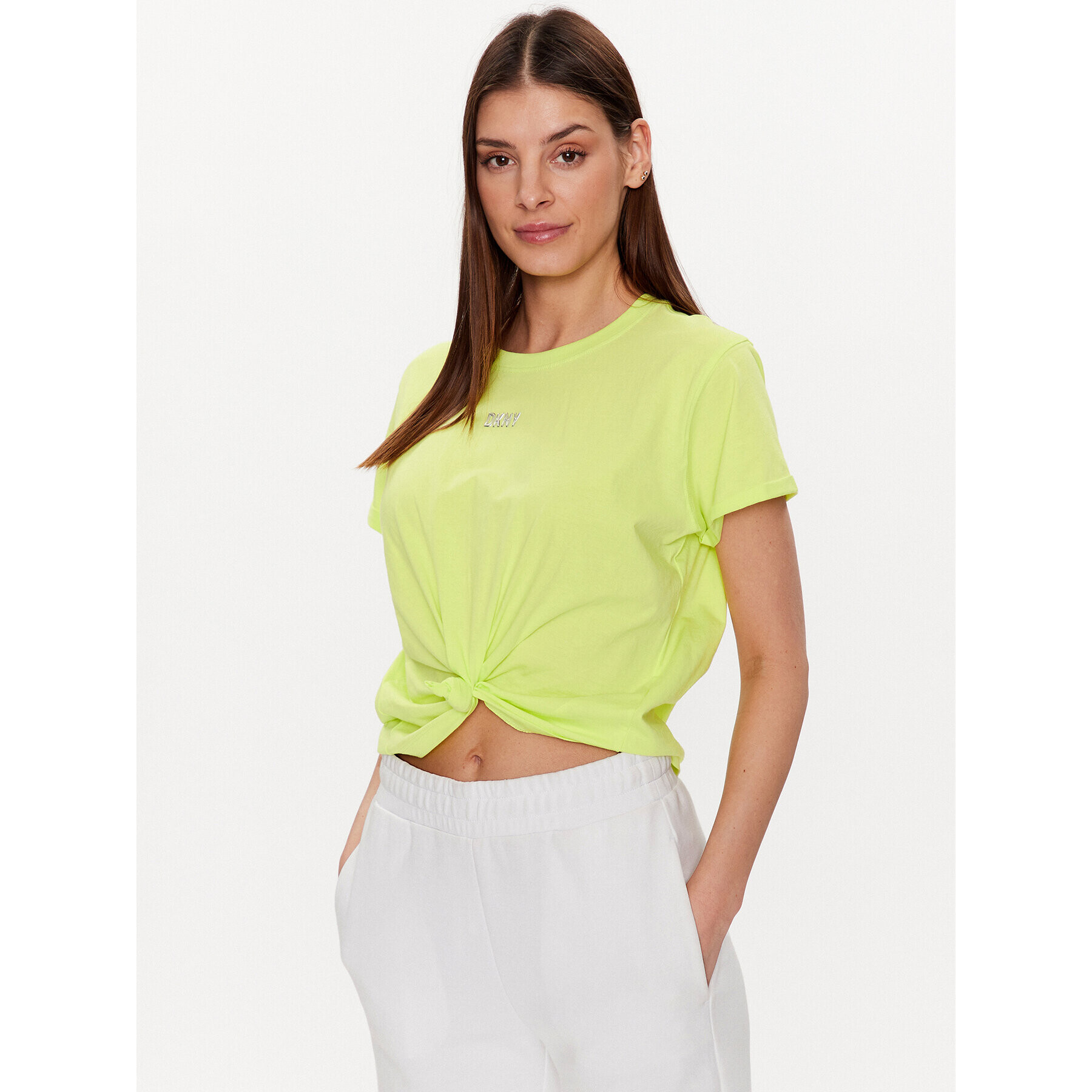 DKNY Sport Tricou DP1T8521 Galben Classic Fit - Pled.ro