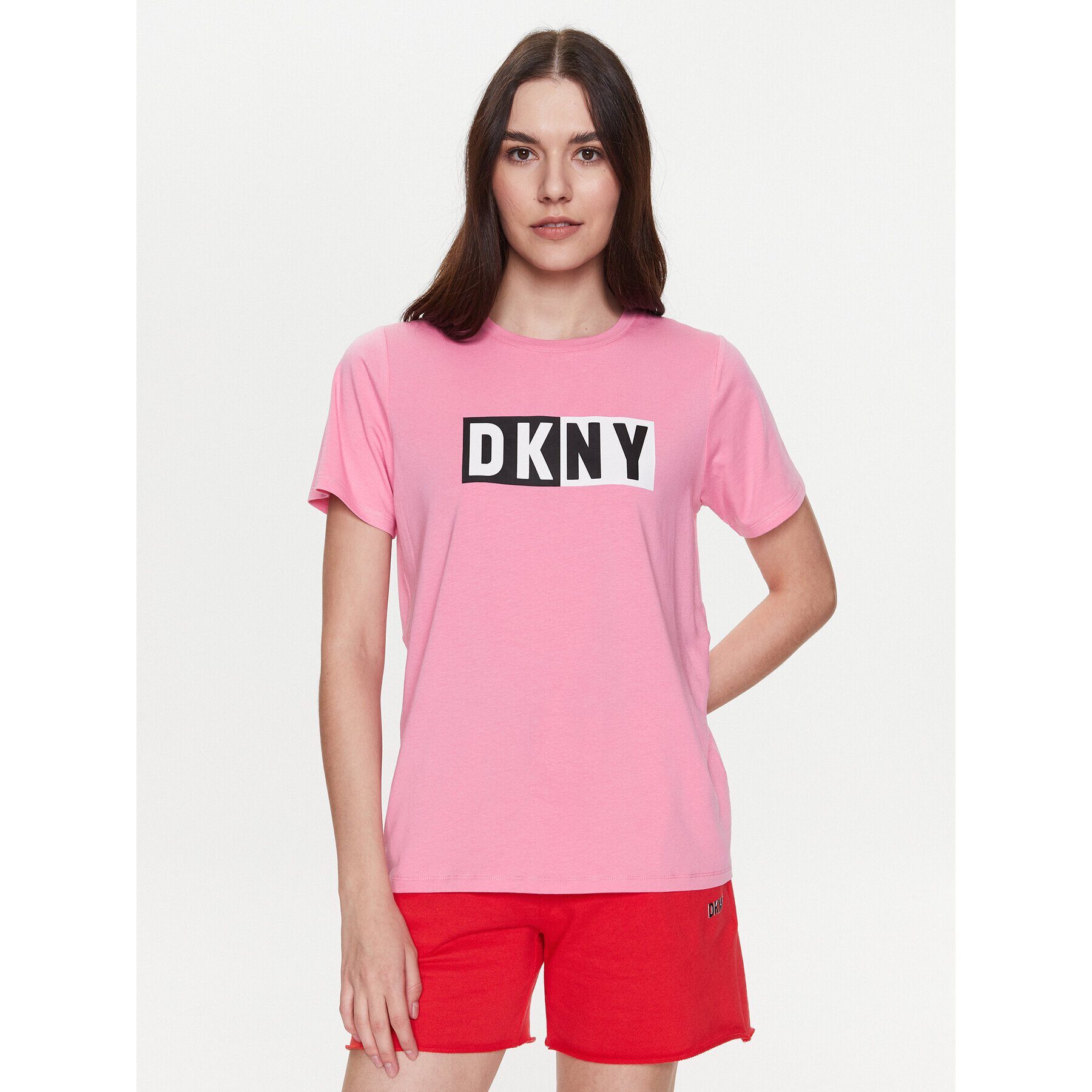 DKNY Sport Tricou DP2T5894 Roz Classic Fit - Pled.ro