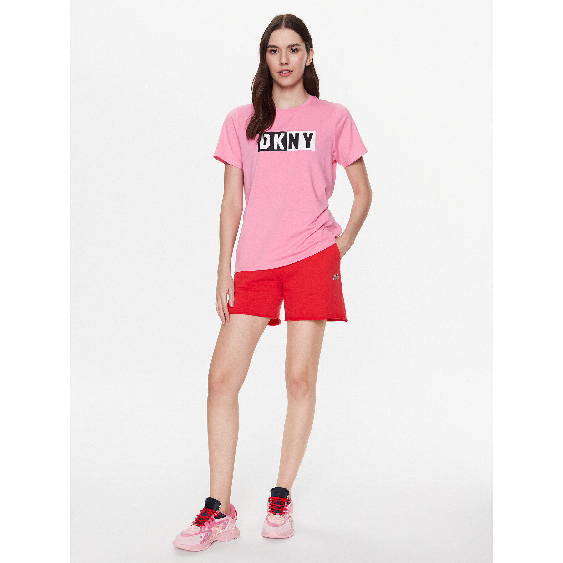 DKNY Sport Tricou DP2T5894 Roz Classic Fit - Pled.ro