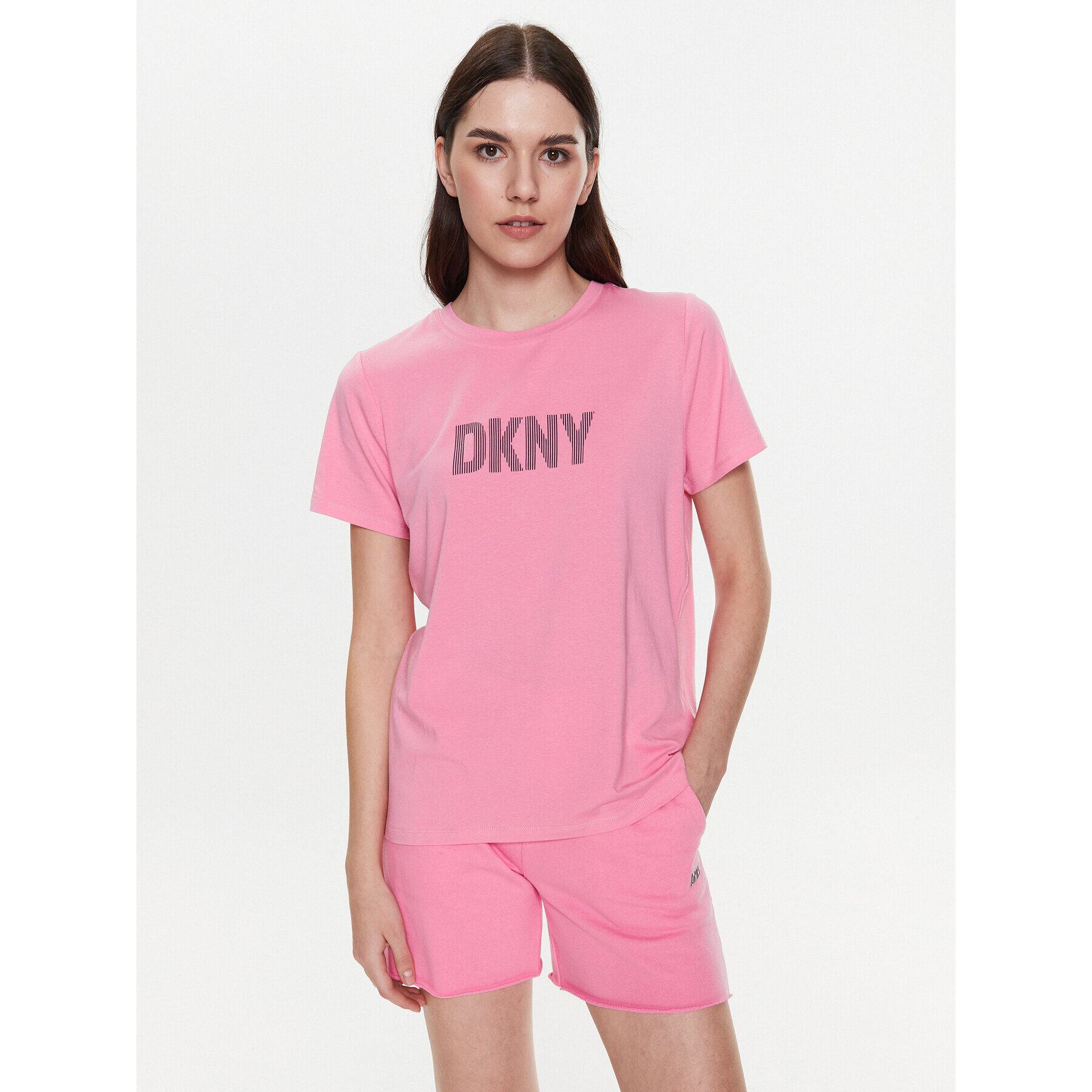 DKNY Sport Tricou DP2T6749 Roz Classic Fit - Pled.ro