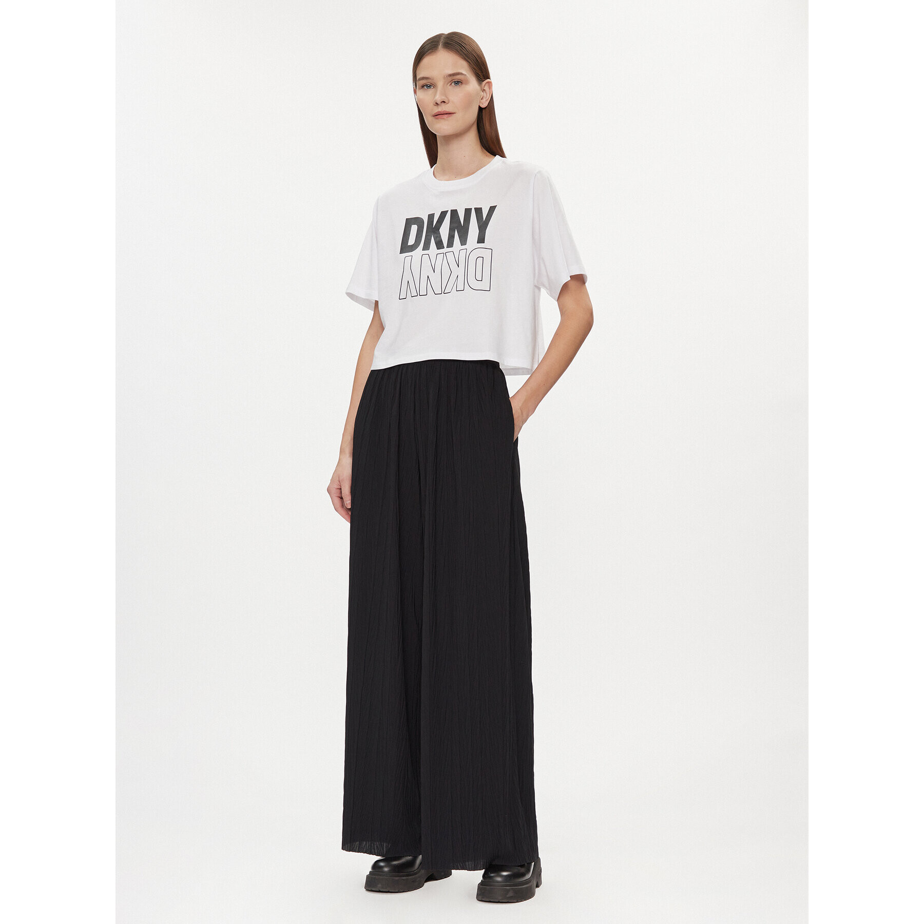 DKNY Sport Tricou DP2T8559 Alb Relaxed Fit - Pled.ro