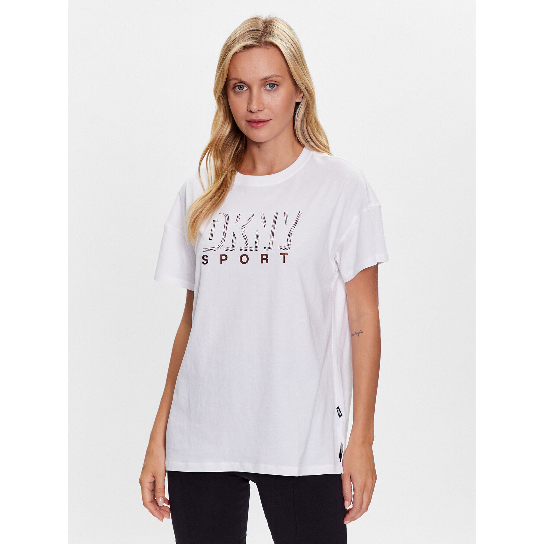 DKNY Sport Tricou DP2T9148 Alb Classic Fit - Pled.ro