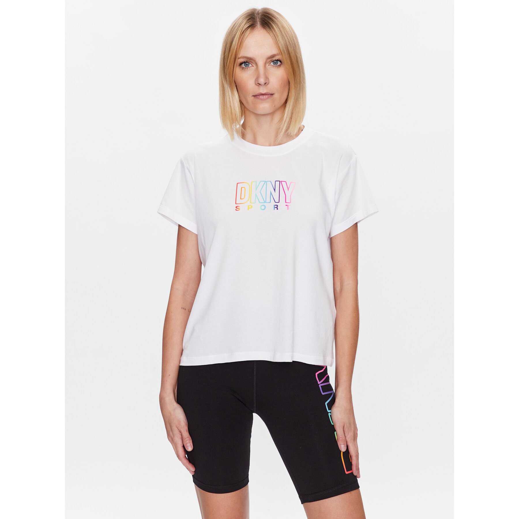 DKNY Sport Tricou DP3T8782 Alb Classic Fit - Pled.ro