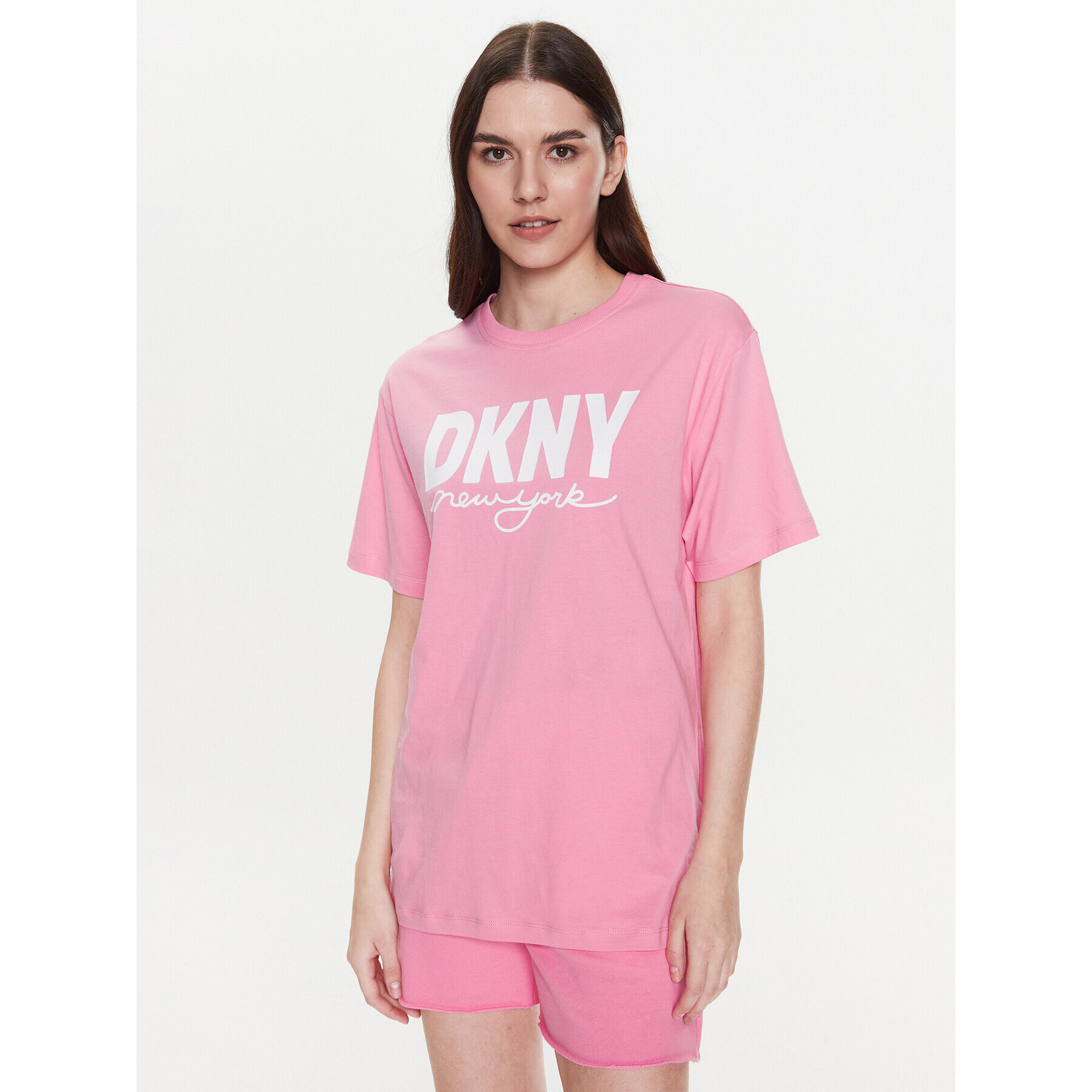 DKNY Sport Tricou DP3T9323 Roz Classic Fit - Pled.ro