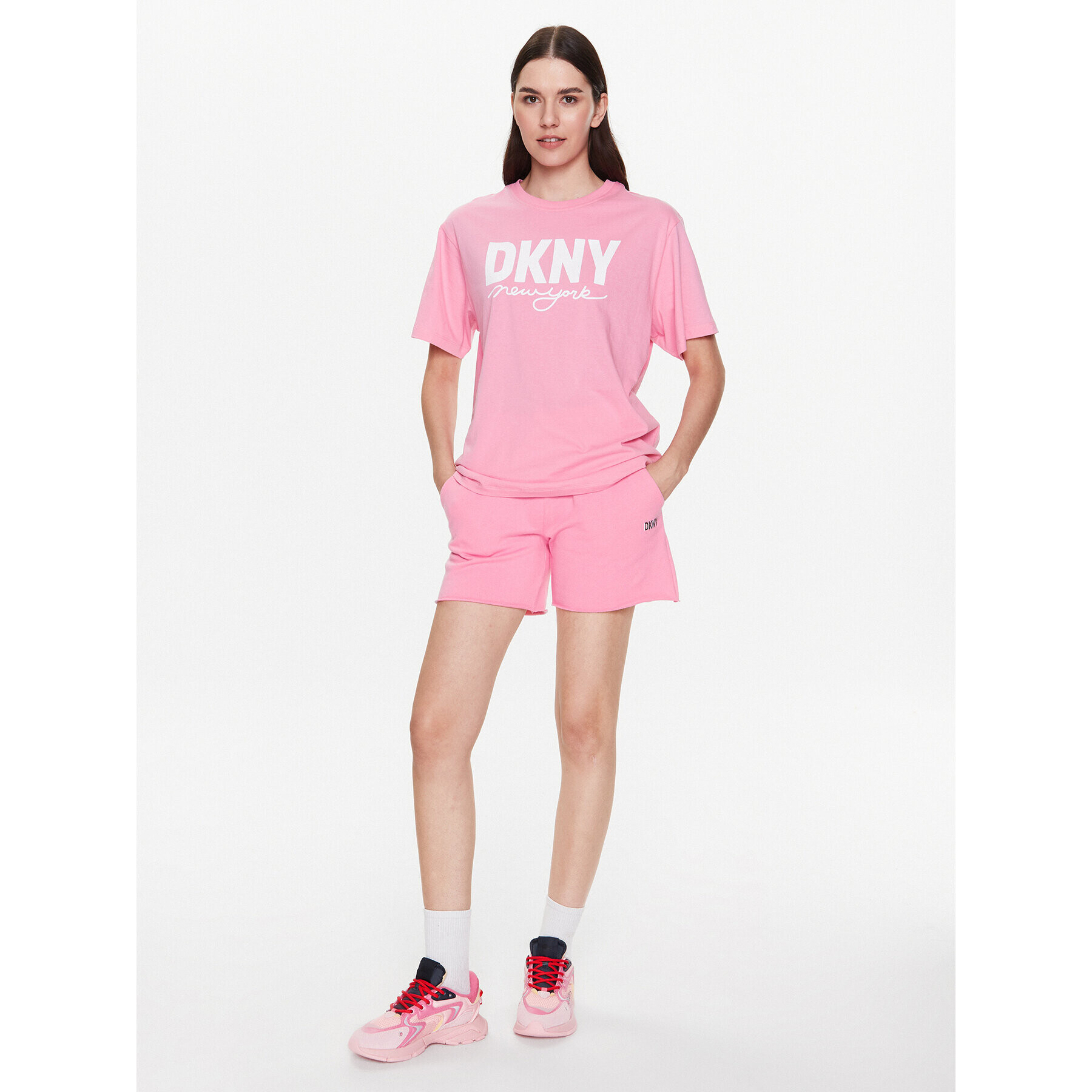 DKNY Sport Tricou DP3T9323 Roz Classic Fit - Pled.ro