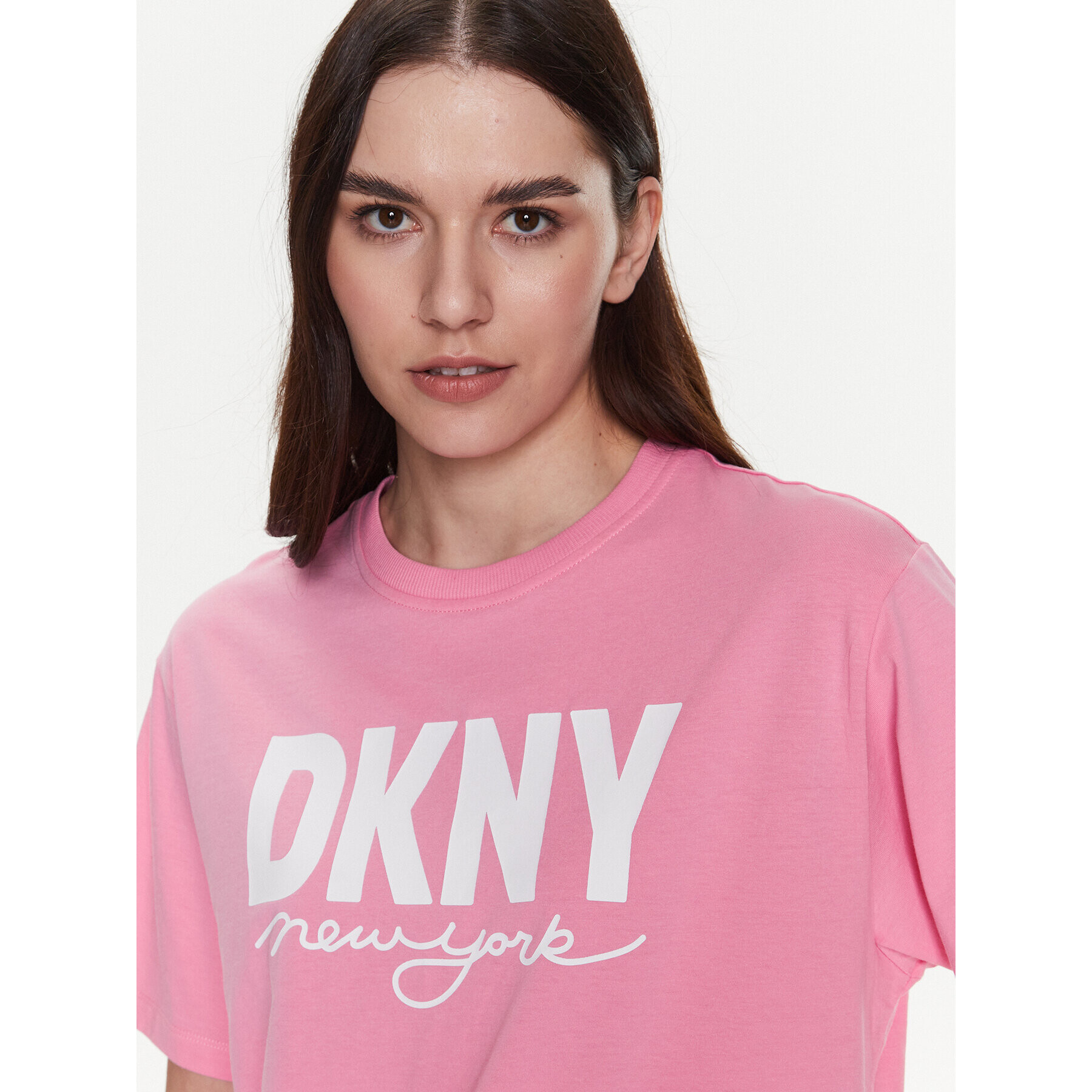 DKNY Sport Tricou DP3T9323 Roz Classic Fit - Pled.ro