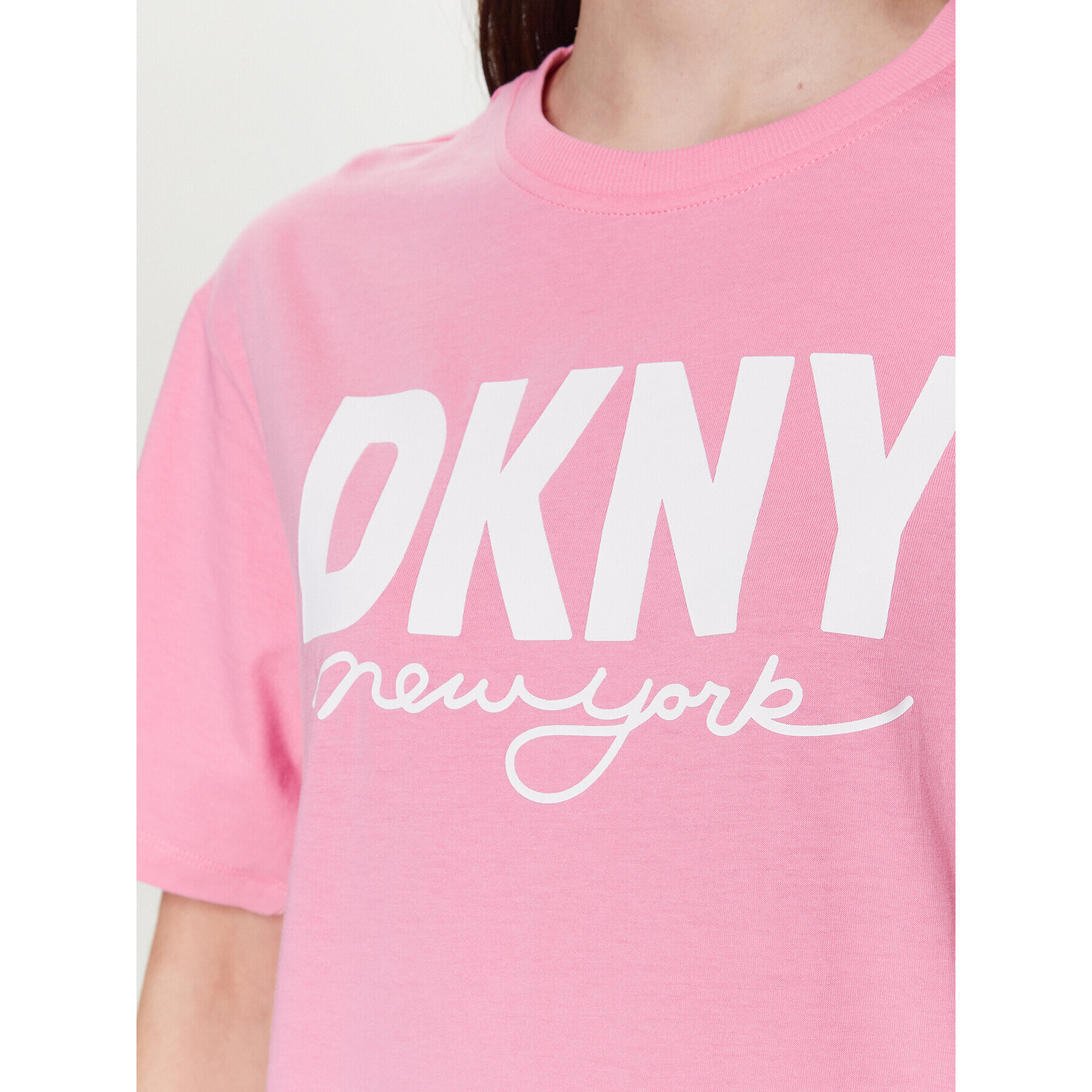 DKNY Sport Tricou DP3T9323 Roz Classic Fit - Pled.ro