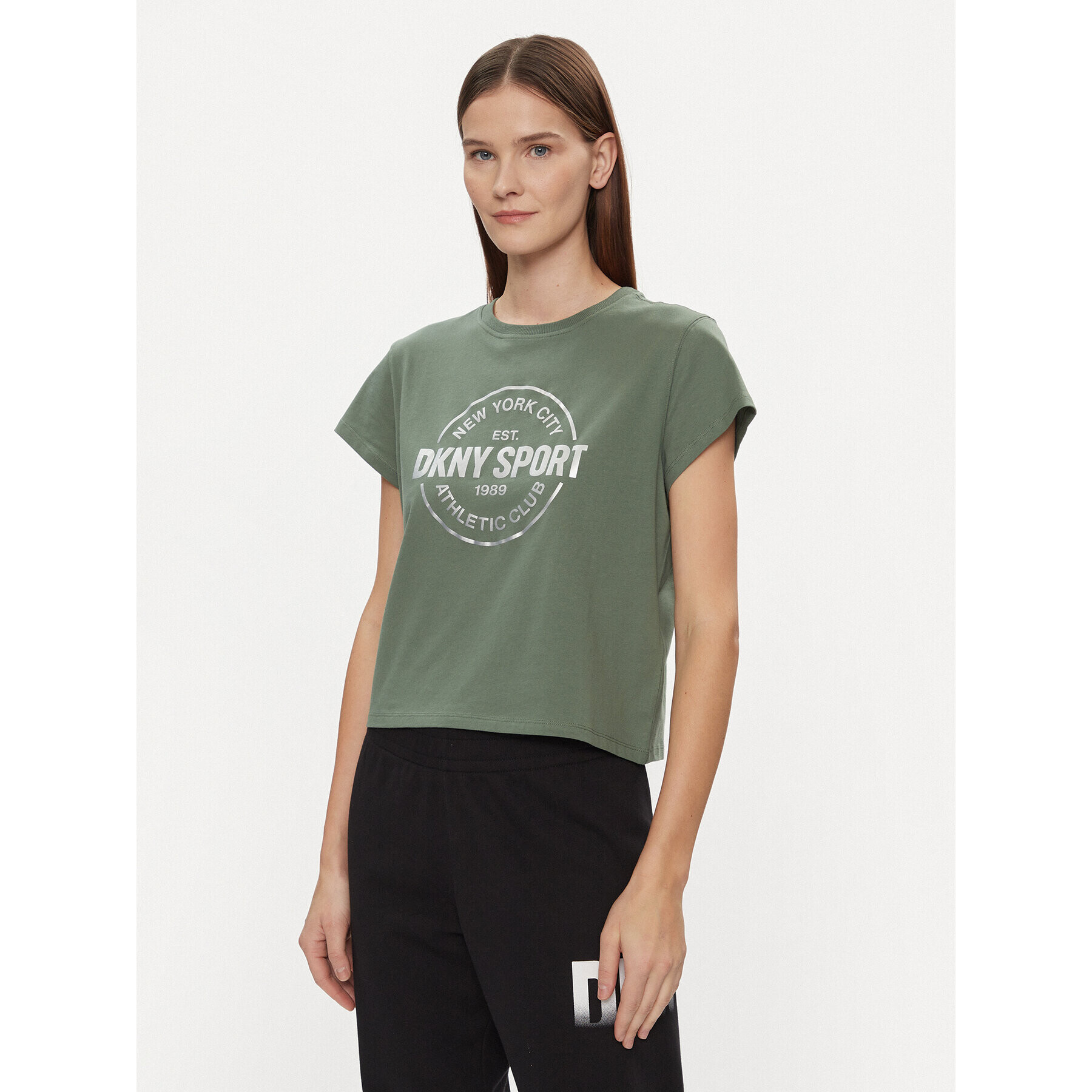 DKNY Sport Tricou DP3T9563 Verde Relaxed Fit - Pled.ro