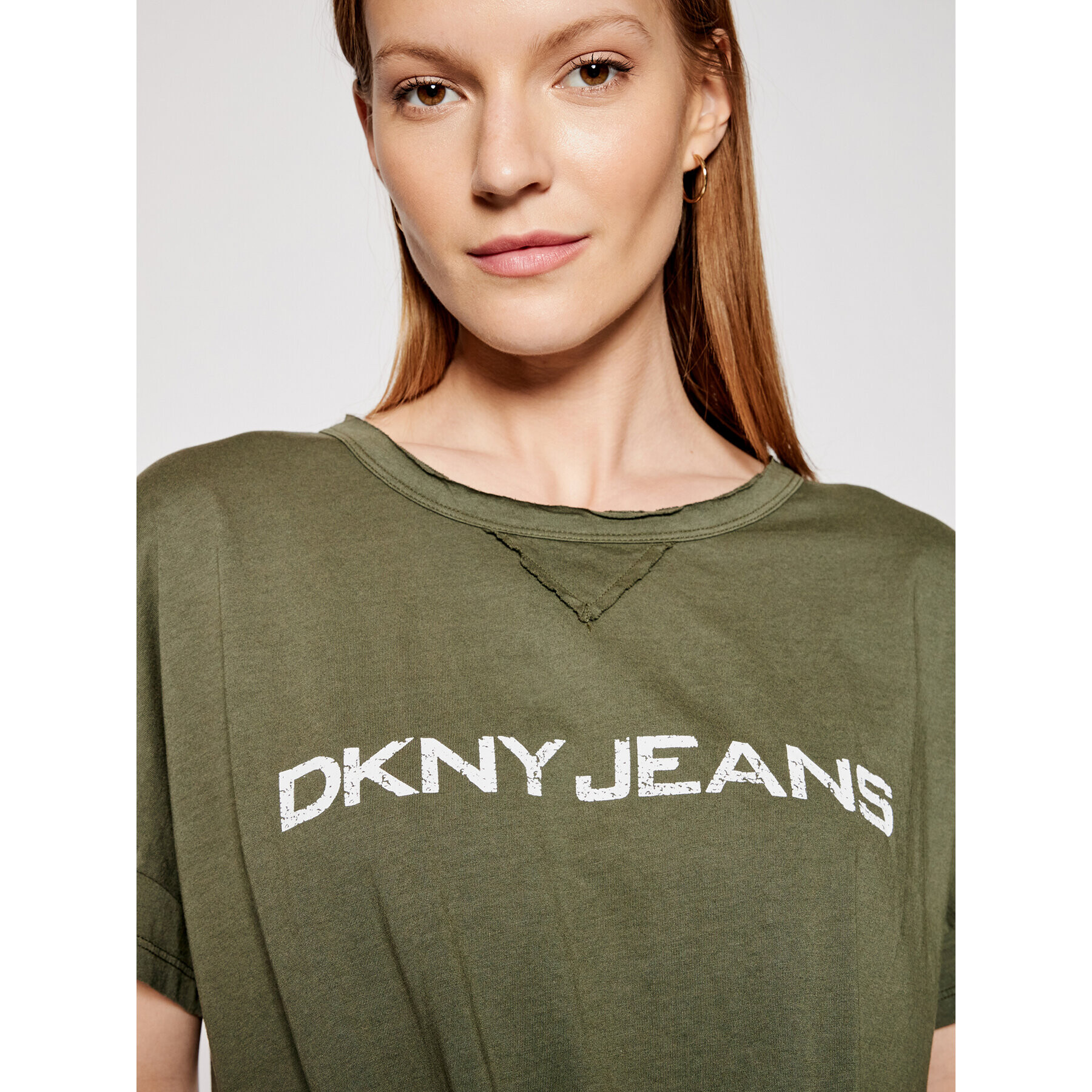 DKNY Tricou E02Z2F51 Verde Regular Fit - Pled.ro