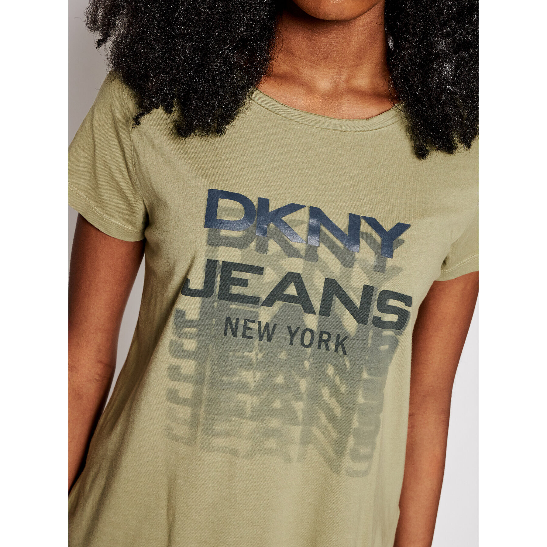 DKNY Tricou E0FZTDFA Verde Regular Fit - Pled.ro