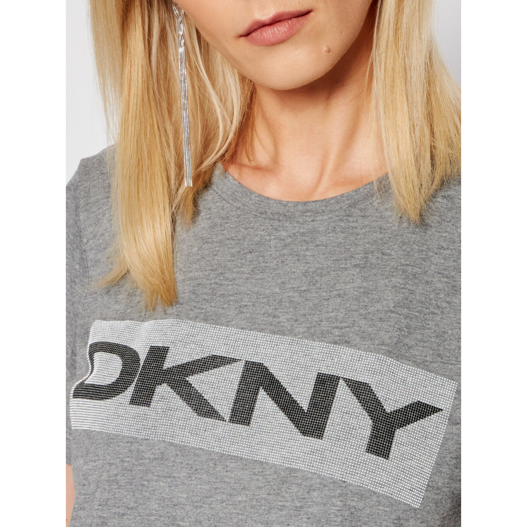 DKNY Tricou P02ARCNA Gri Regular Fit - Pled.ro