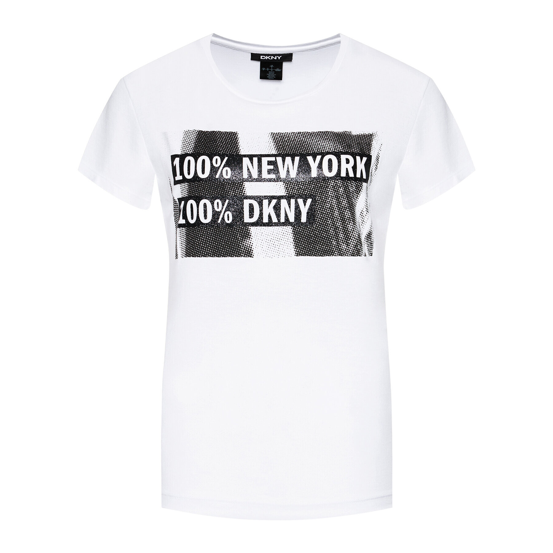 DKNY Tricou P02HBCNA Alb Regular Fit - Pled.ro