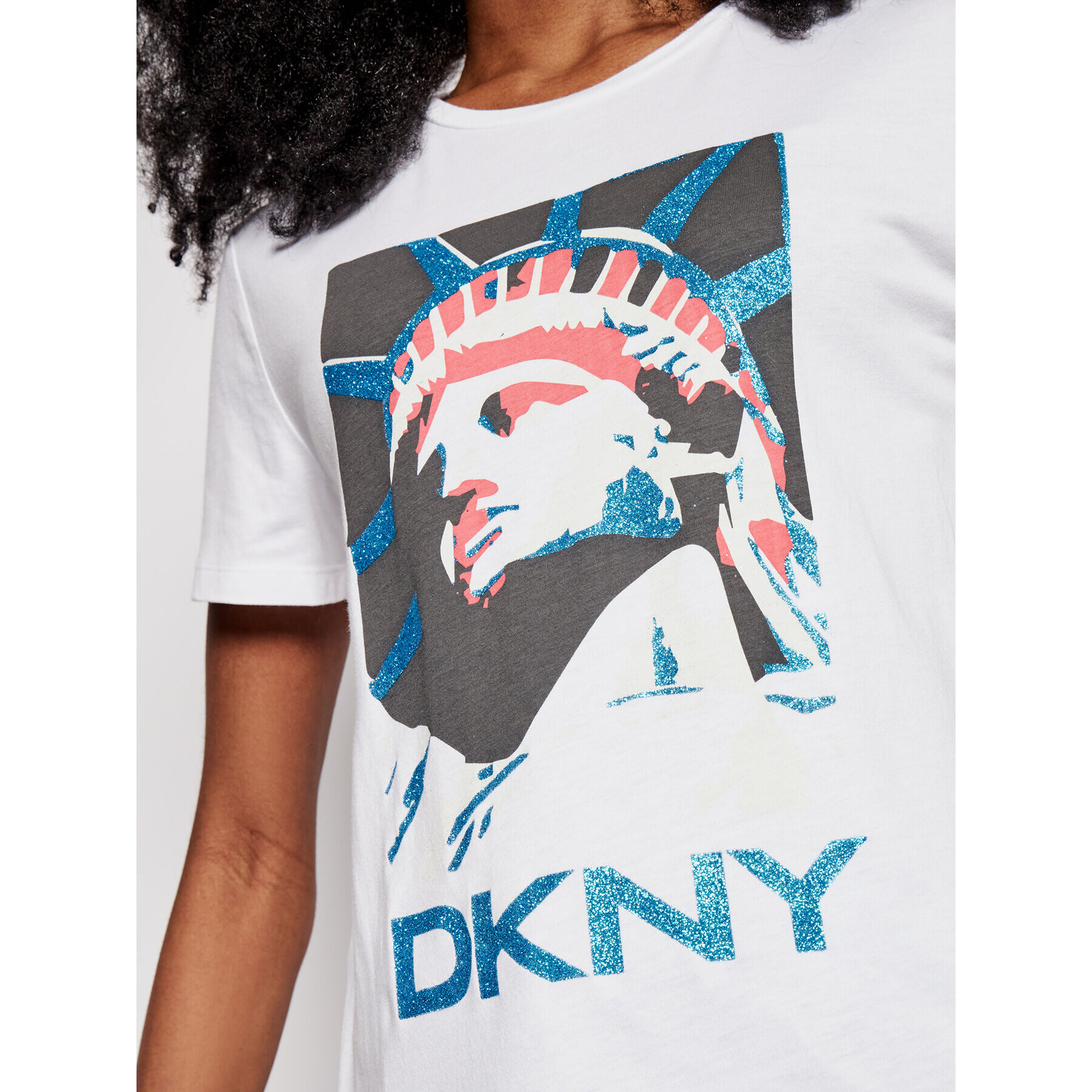 DKNY Tricou P0DBFCNA Alb Regular Fit - Pled.ro