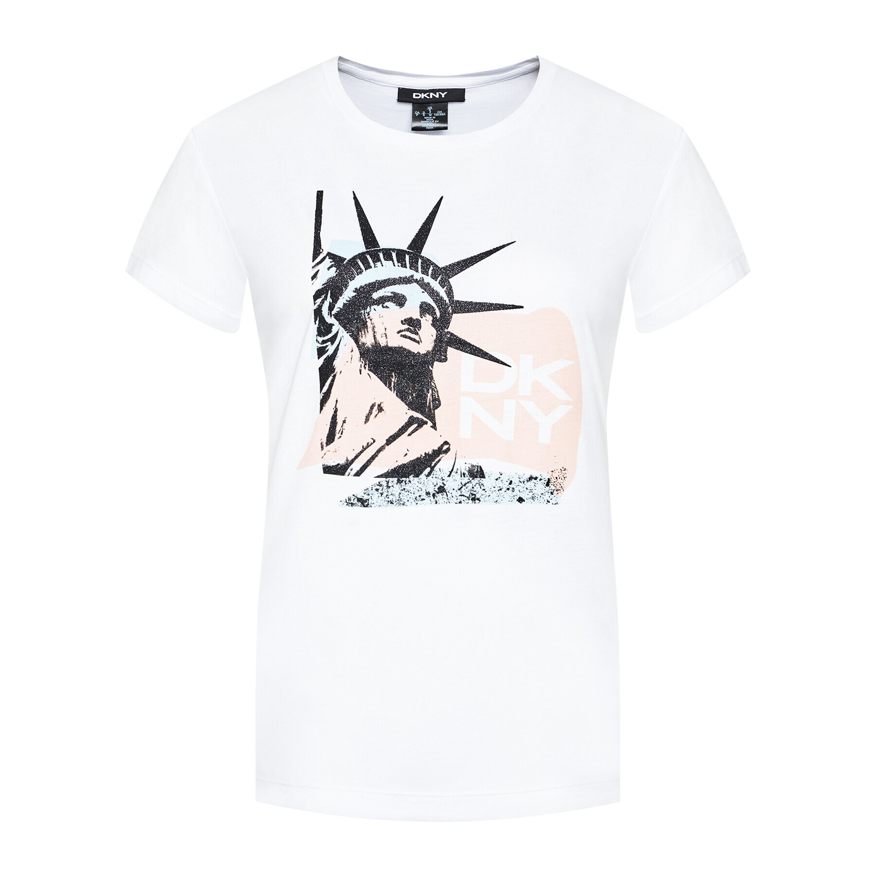 DKNY Tricou P0DBICNA Alb Regular Fit - Pled.ro