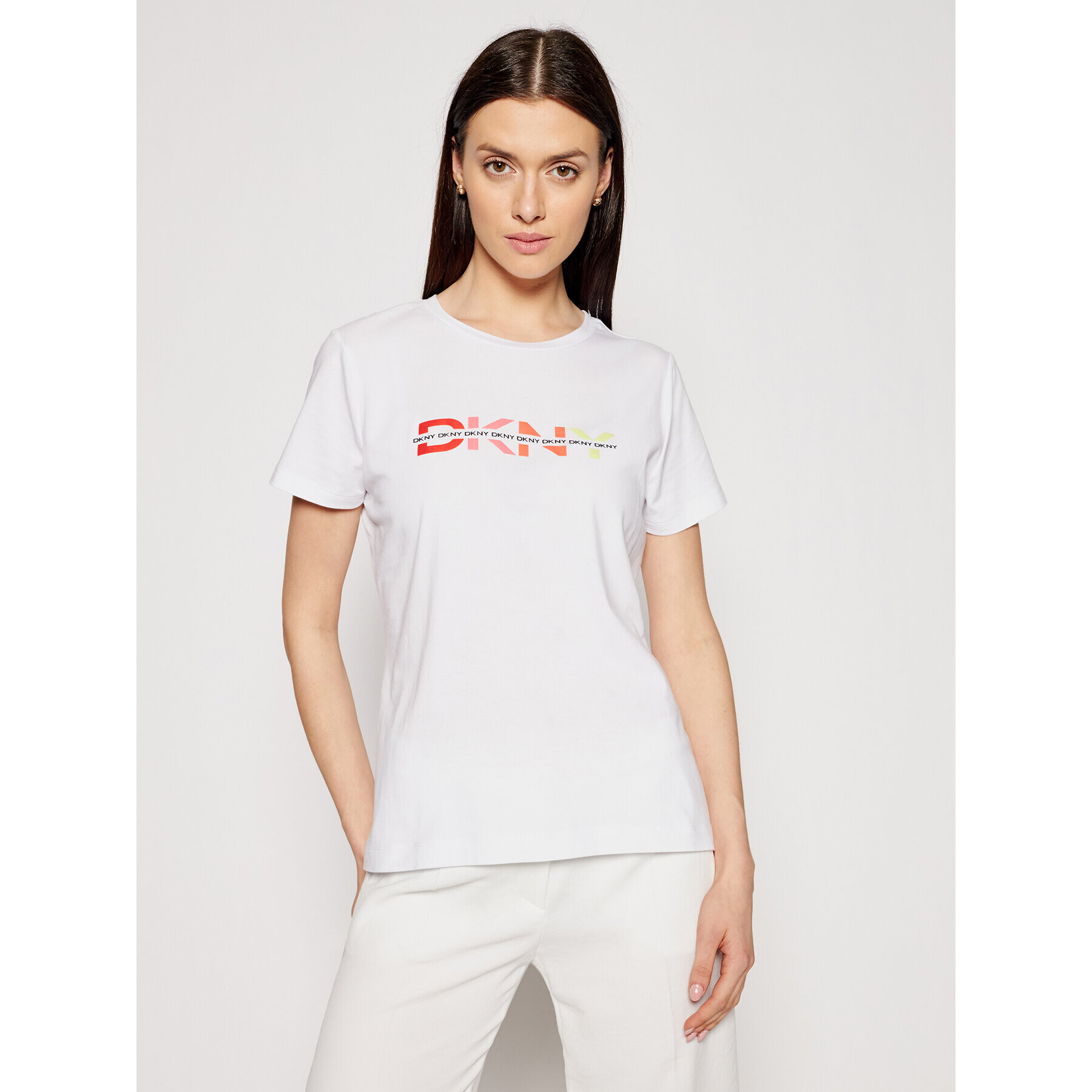 DKNY Tricou P1BUTDNA Alb Regular Fit - Pled.ro