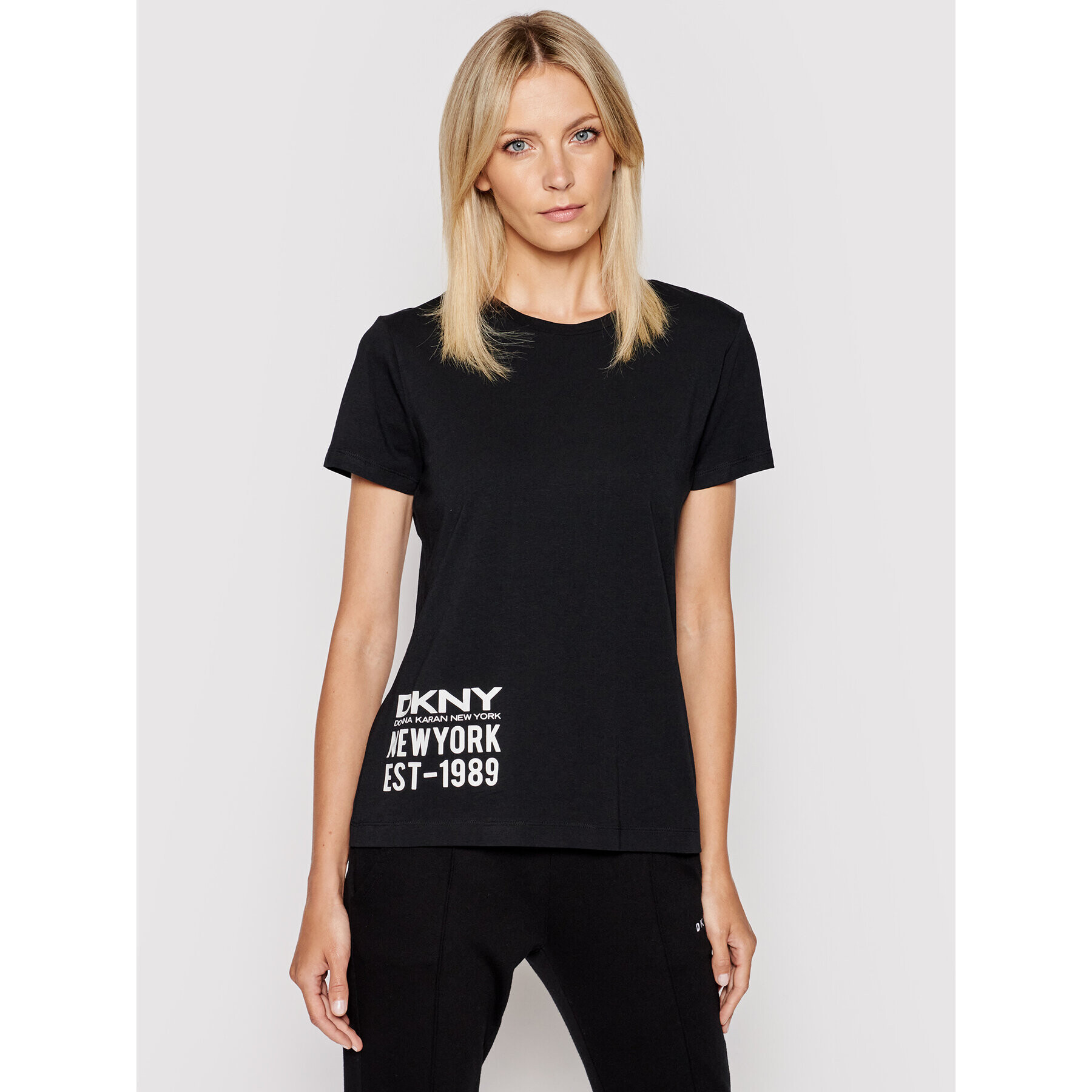 DKNY Tricou P1DTFDNA Negru Regular Fit - Pled.ro